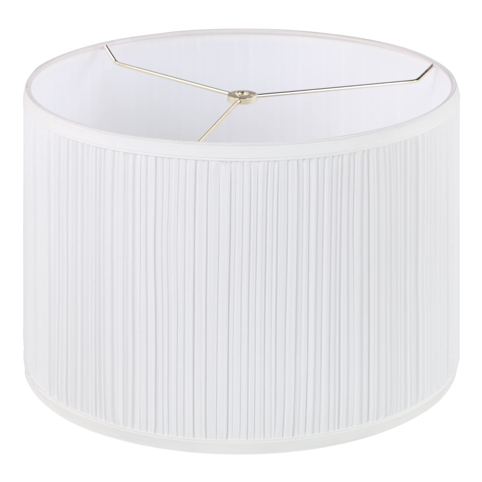 Aspen Creative 31501, Mushroom Pleated Drum Contemporary Spider Lamp Shade, White, 14&quot; Top X 14&quot; Bottom X 10&quot; Height