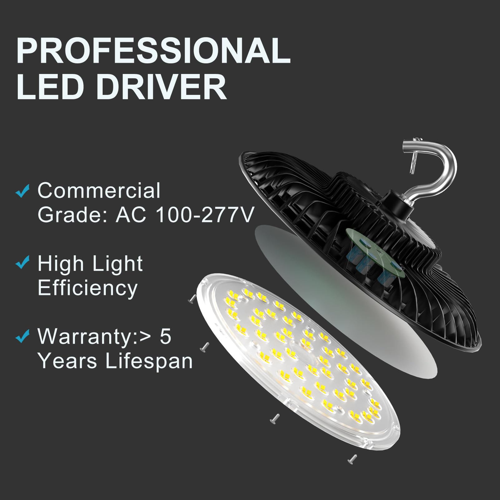 Upgrade 200W High Bay Led Shop Light 30000Lm (Eqv.800W Mh/Hps) Ufo High Bay Lighting, Etl Ufo Lights Ac100-277V High Bay Led Lig