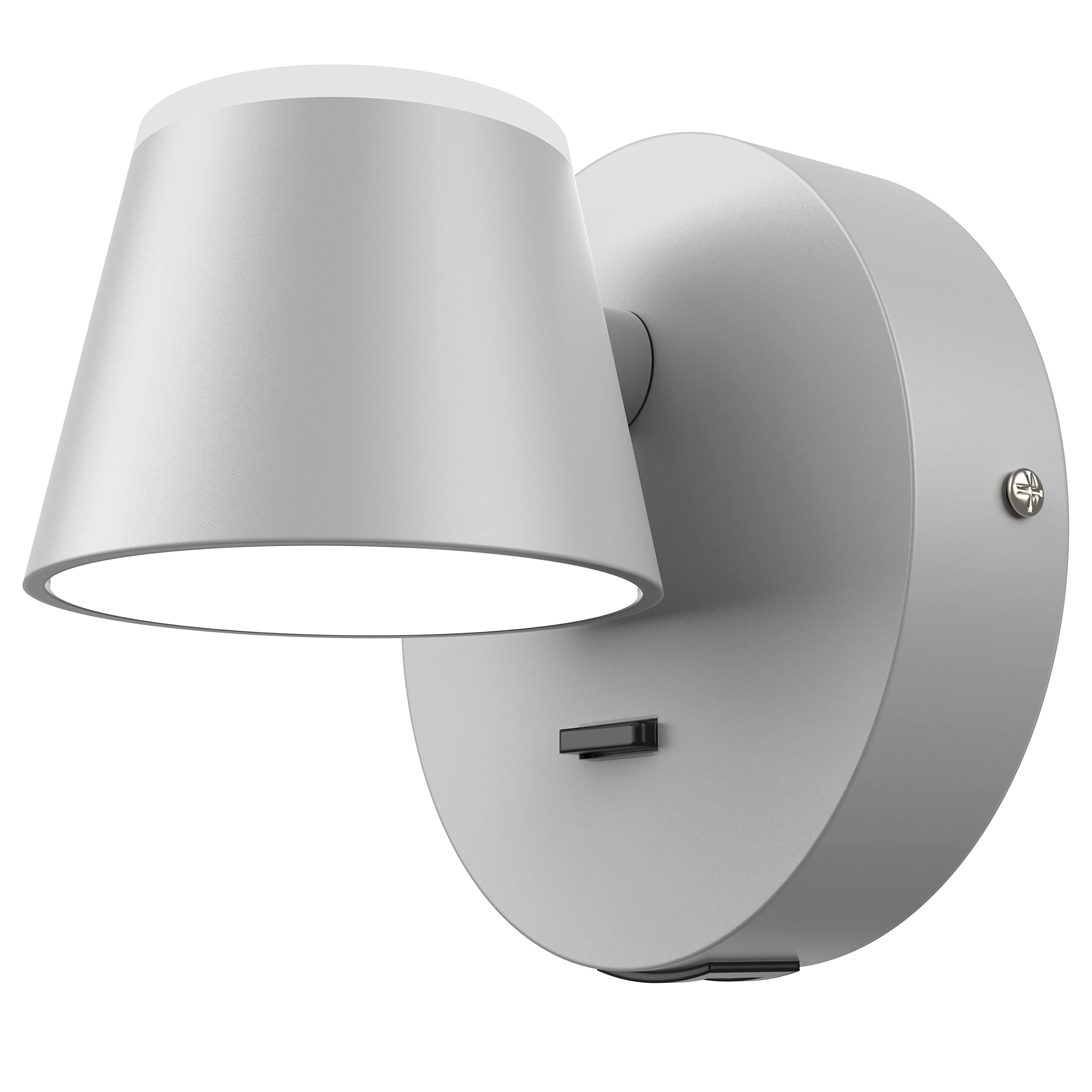 URSOLA LED Wall Sconce with On/Off Switch, USB Charging, 1 PC Hardwired, Gray, Model 7540-1T-GY