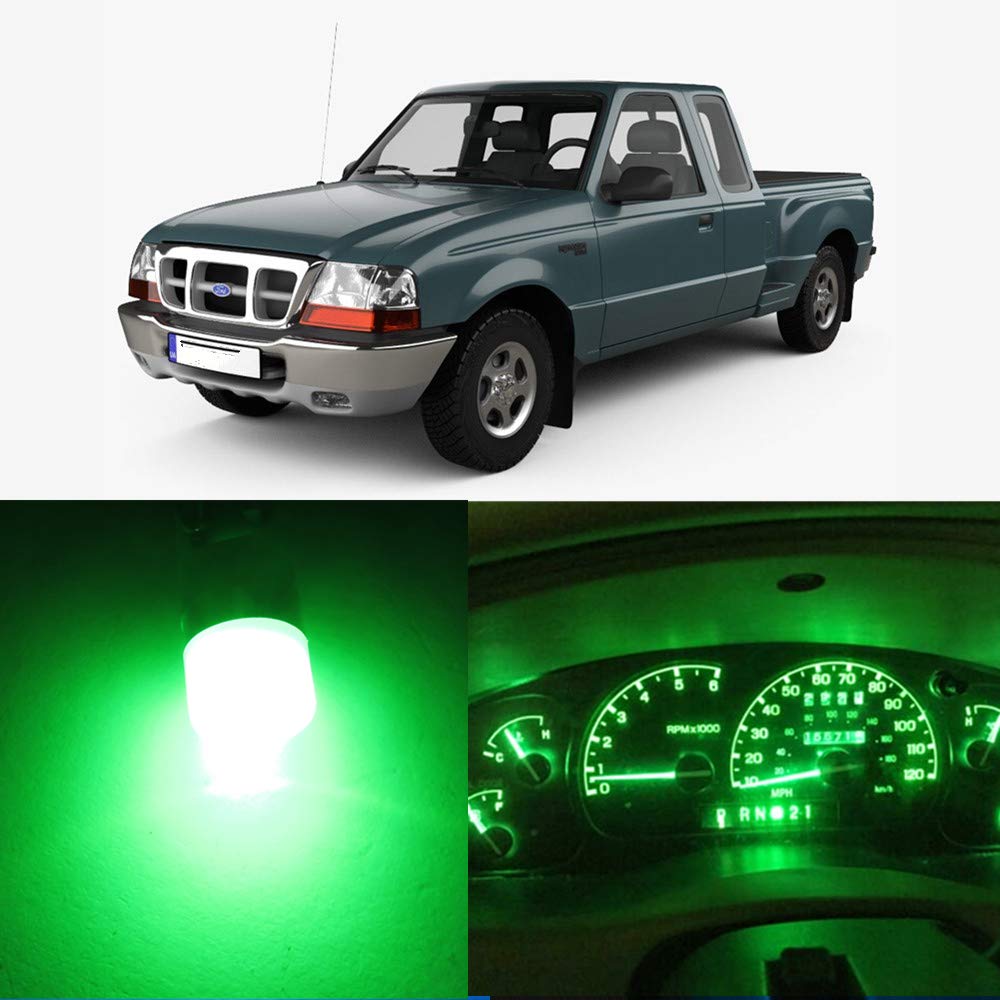 WLJH High Bright Green Instrument Panel Cluster Gauge Indicator Warning Lamp Bulb Full Led Light Kits For Ford Ranger 1995-2003 Pack of 25
