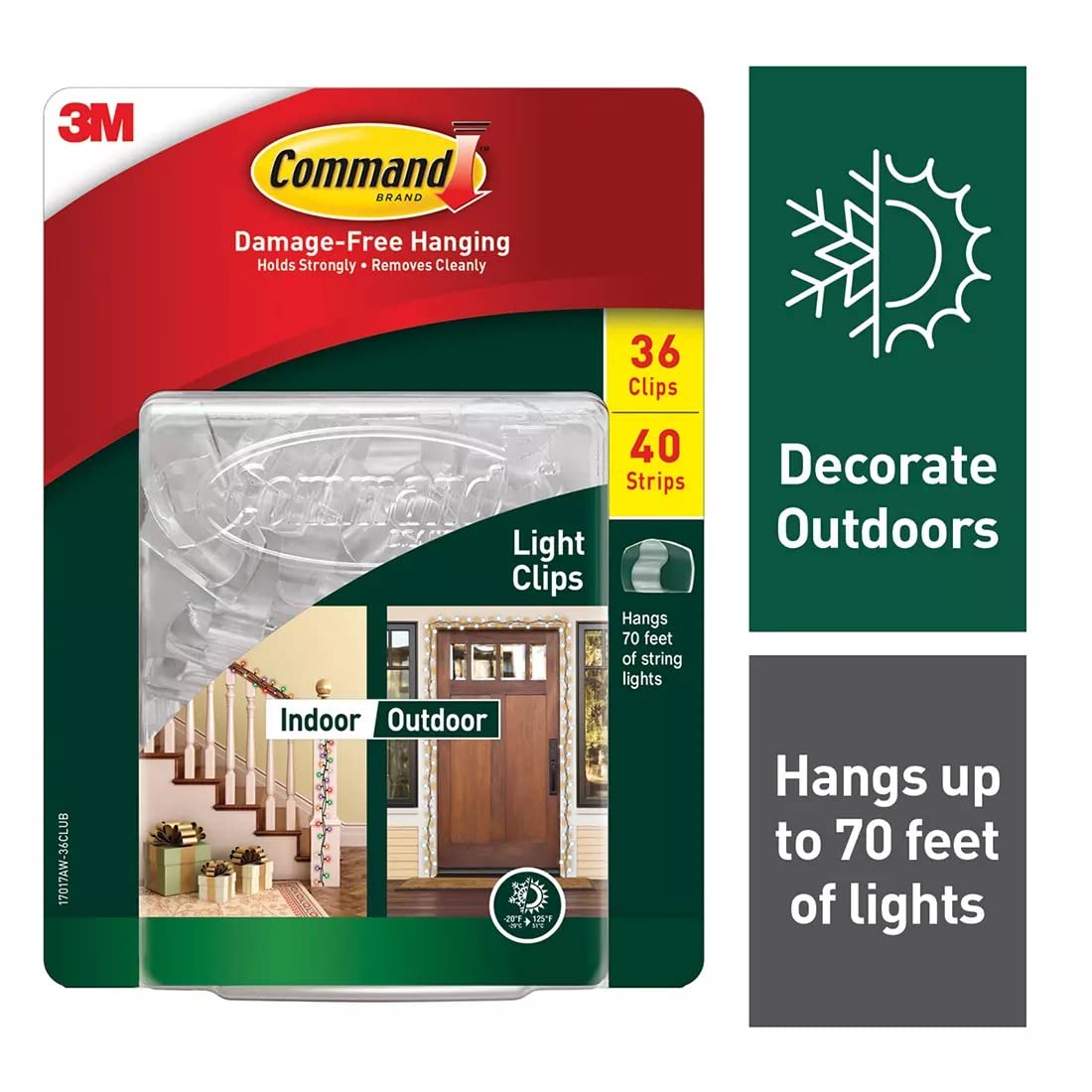 Command Outdoor Light Clips With Foam Strips 17017Aw-36Club