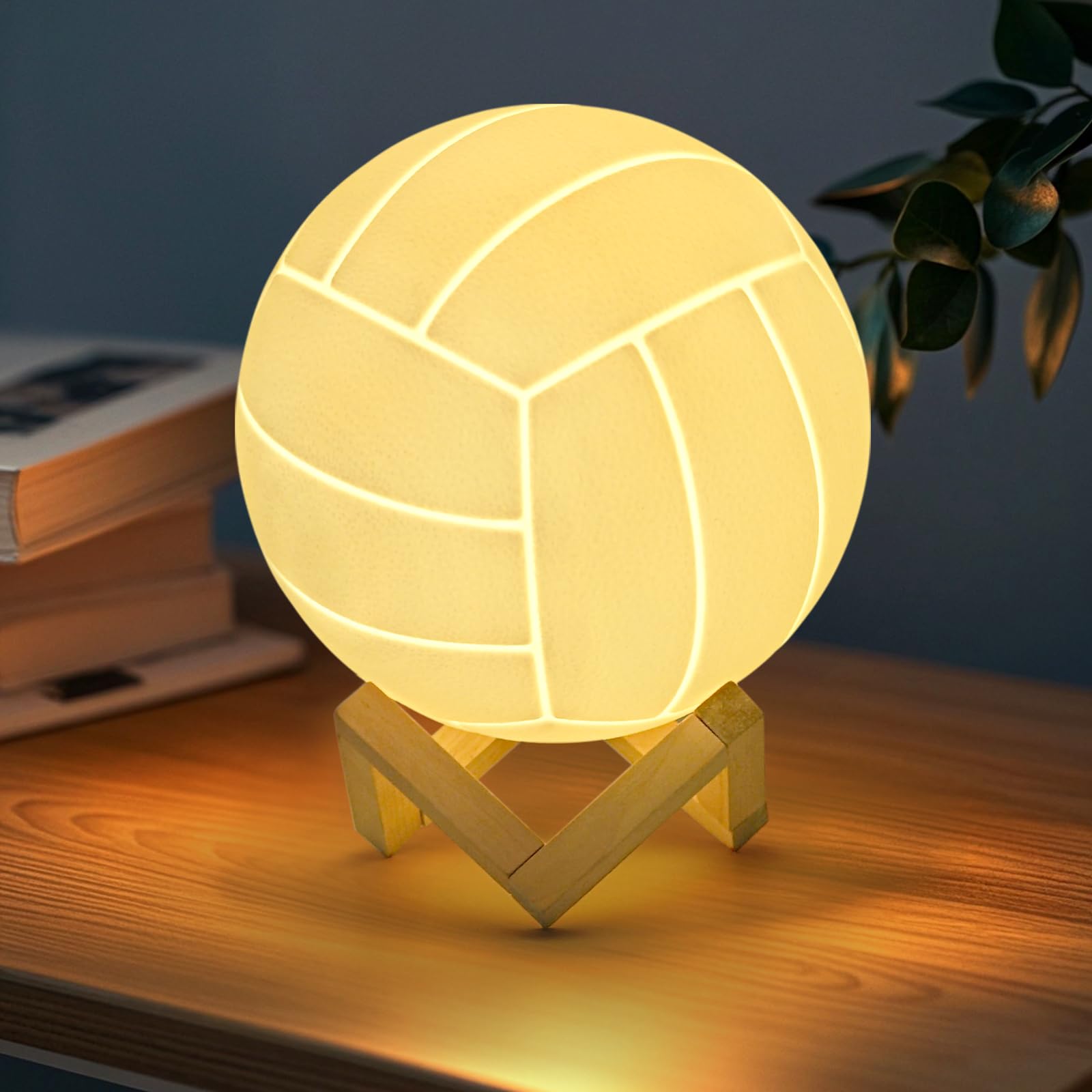Mydhall 3D Night Light Volleyball Lamp, Remote Control, 16 Colors, 7.1 inches, Plastic, Model VL-15, Great for Sports Fans