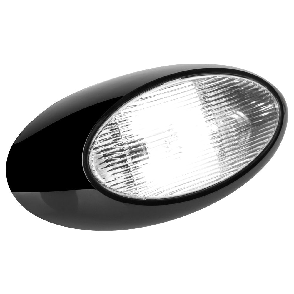 Lumitronics 12 Inch LED Oval Outdoor Scare/Porch Light, Clear Lens, Black, Model LUM-ICL54, Durable Plastic