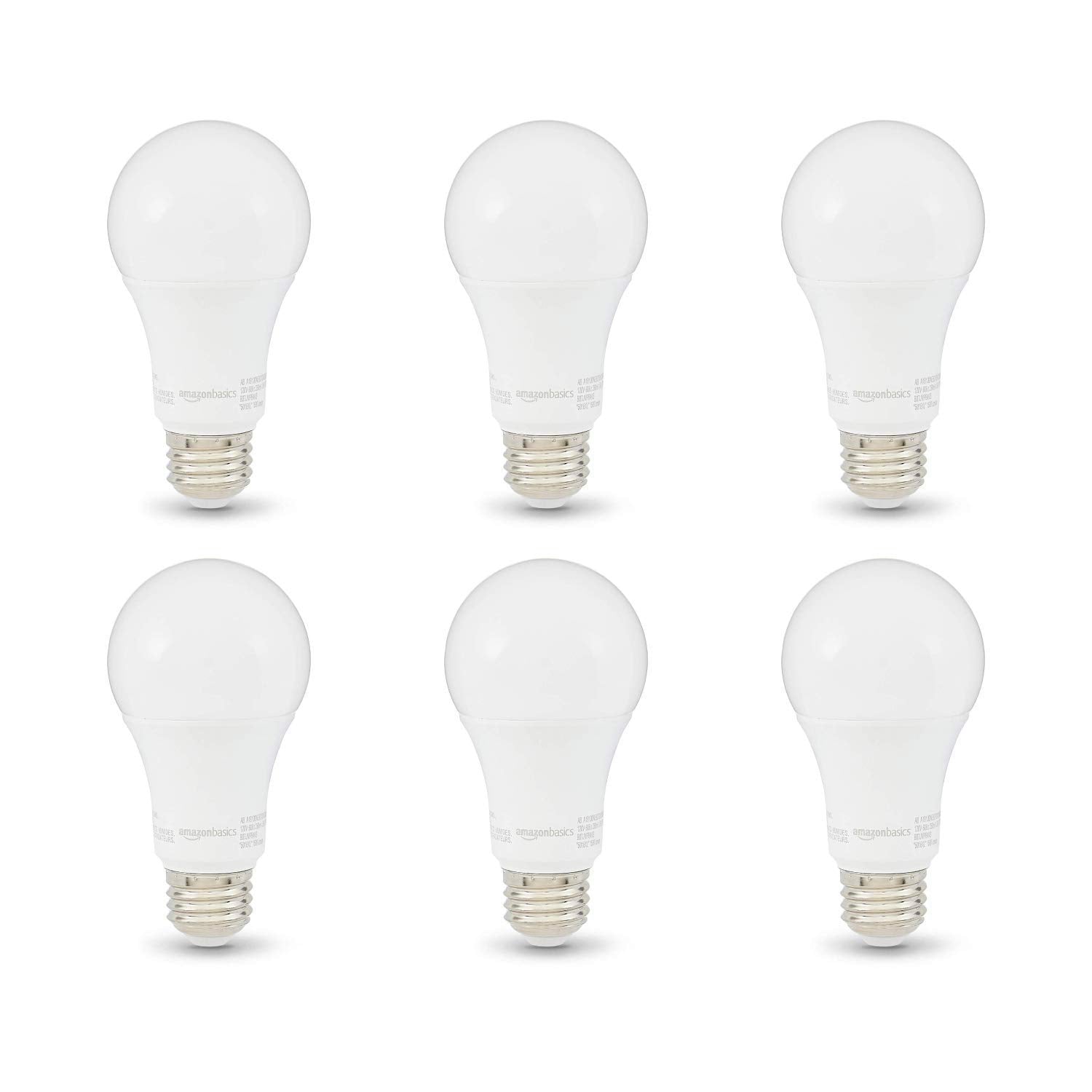 Amazon Basics A19 Led Light Bulbs 100 Watt Equivalent, Soft White (2700K), Energy Efficient 15 W, Non-Dimmable, 10,000 Hour Life