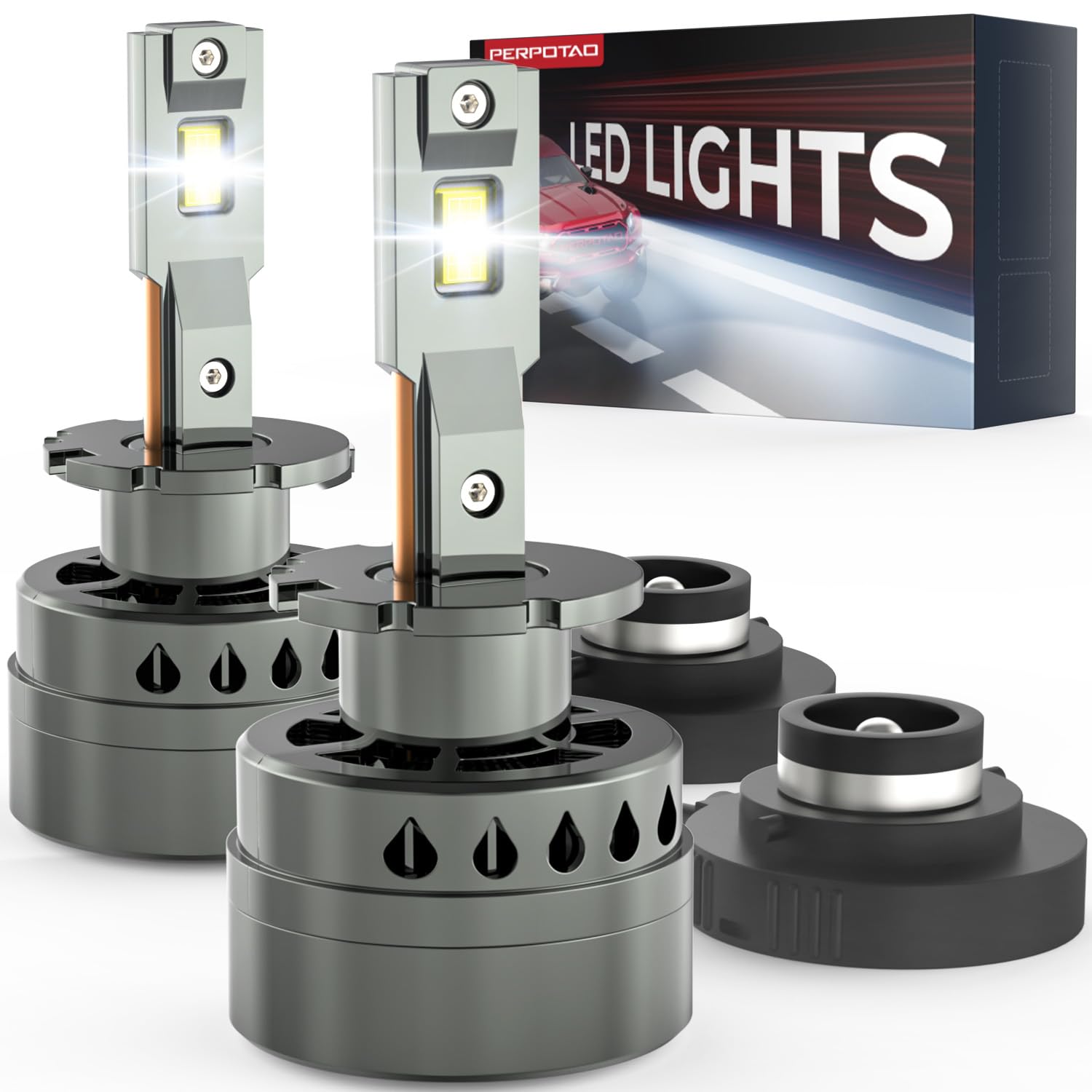PERPOTAO D4S D4R Led Bulb, 26, 400LM, 600% Brightness, 6,000K White, 10x Cooling, Xenon HID Replacment, Fast Plug, Compatible 99
