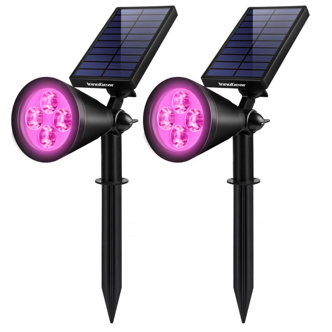 InnoGear Solar Lights Outdoor Waterproof 2 Pack SL06W-B Violet Purple High-Impact ABS Plastic