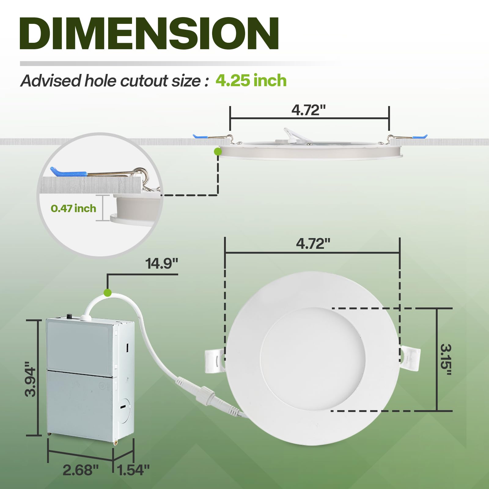 12 Pack Recessed Lighting 4 Inch With Night Light, 4 Inch Led Recessed Lights 5Cct Dimmable 2700K/3000K/4000K/5000K/6000K, 9W 700Lm Ultra Thin Recessed Lighting - Etl And Energy Star Certified