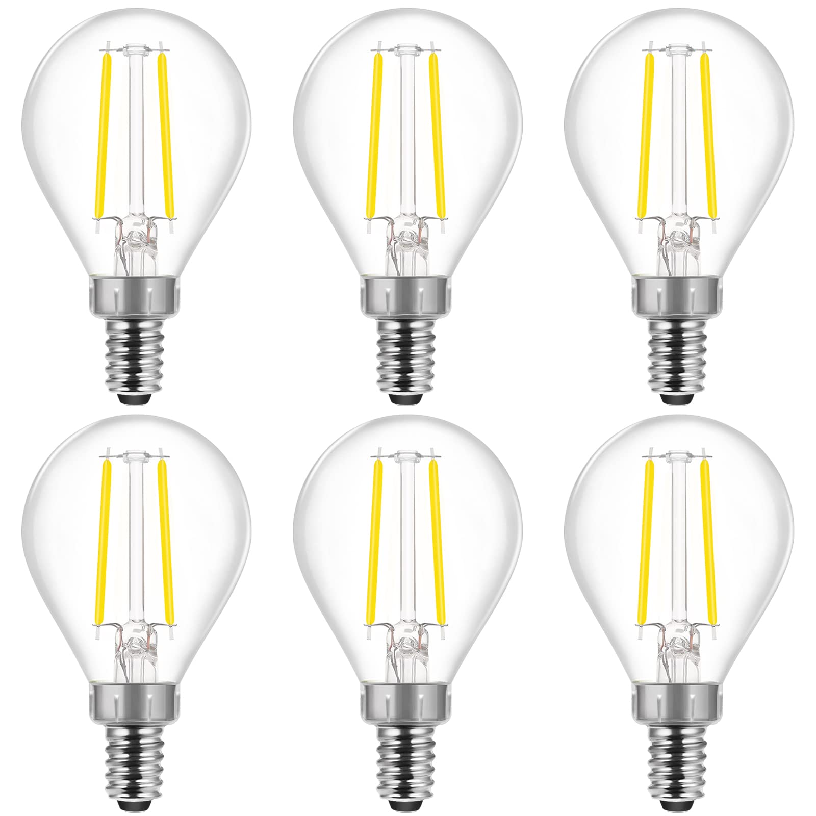 Energetic E12 Dimmable Led G16.5 Bulb 60 Watt 500 Lumens Candelabra For Chandeliers, Ceiling Fan, Vanity - Daylight 5000K Vintag