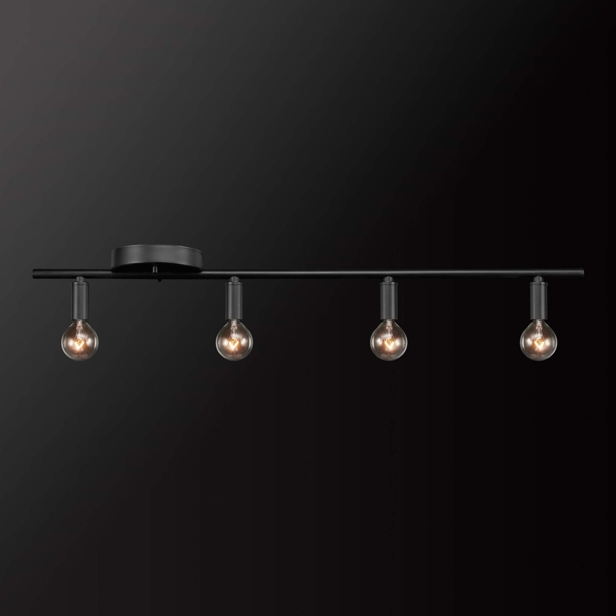 Globe Electric 59968 Monroe 4-Light Track Lighting, Matte Black, Metal, Bulb Not Included