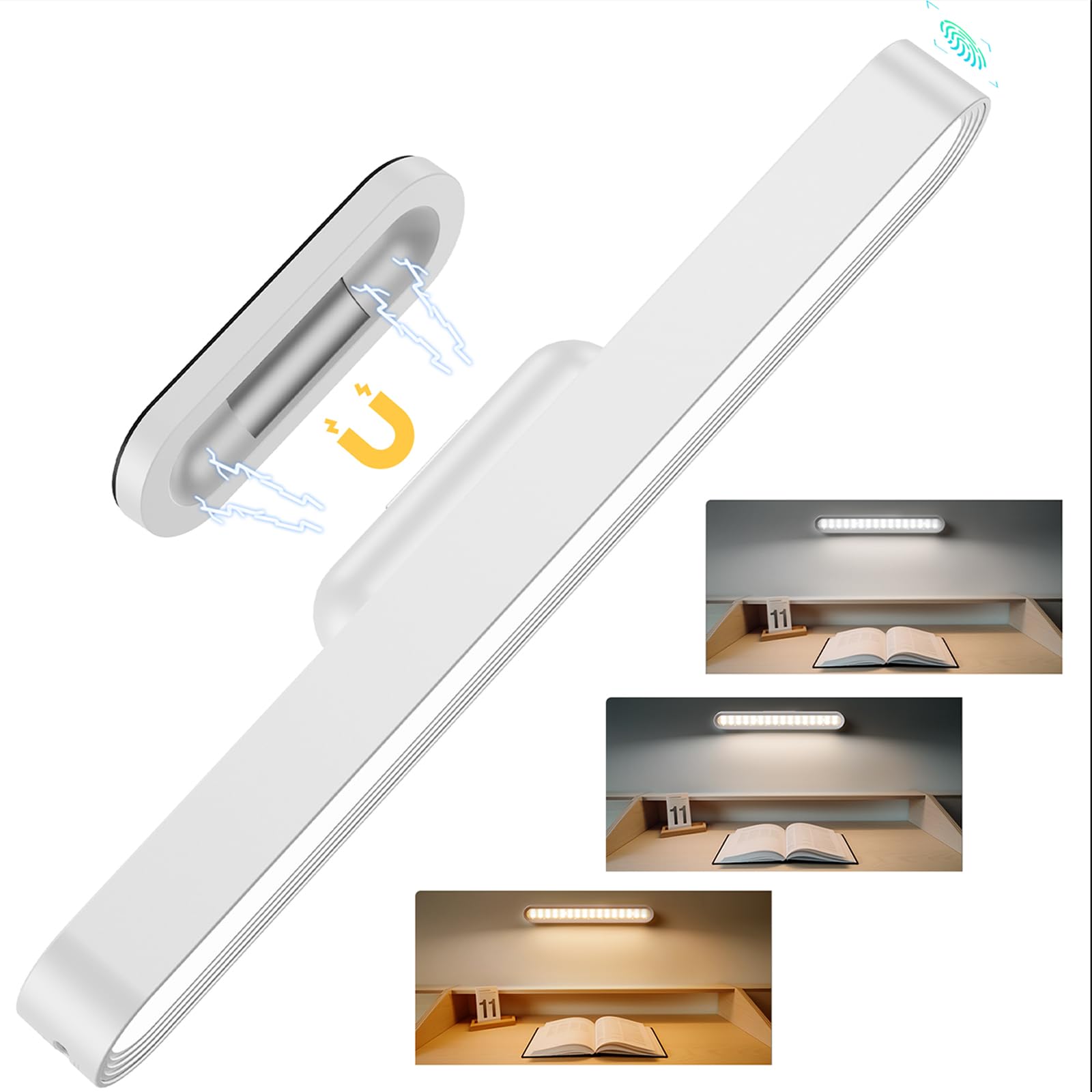 Aksda Under Cabinet Lights, 2600Mah Rechargeable Mirror Light, 3 Colors Adjustable Magnetic Dimmable Closet Lights With 50 Led,