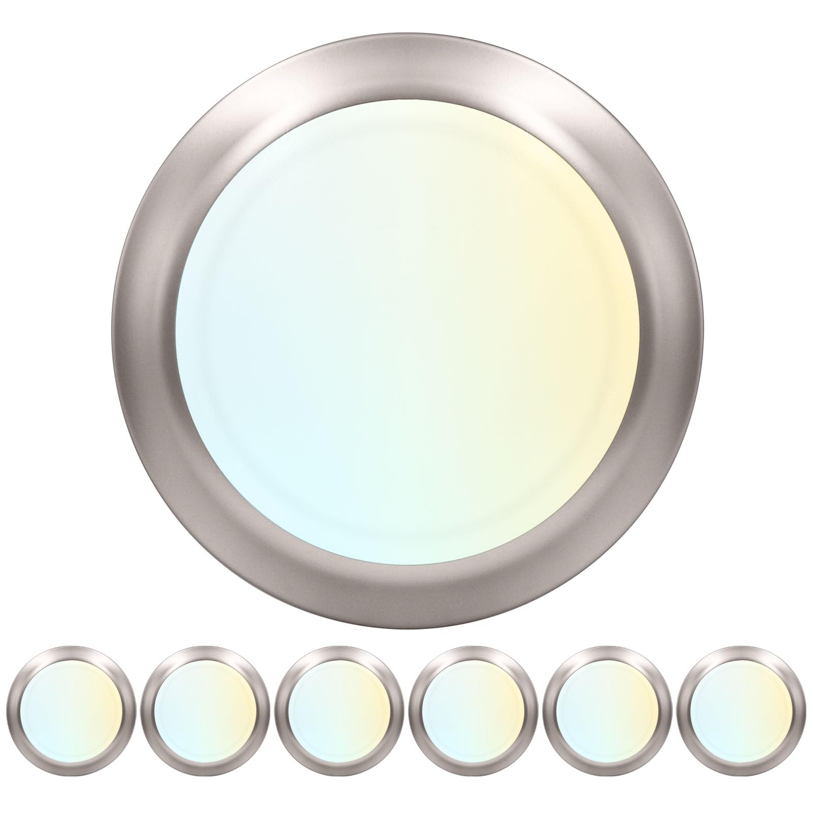 LUXRITE 6 Inch LED Disk Lights, Dimmable, 5CCT 2700K-5000K, 12.5W, 1000LM, Brushed