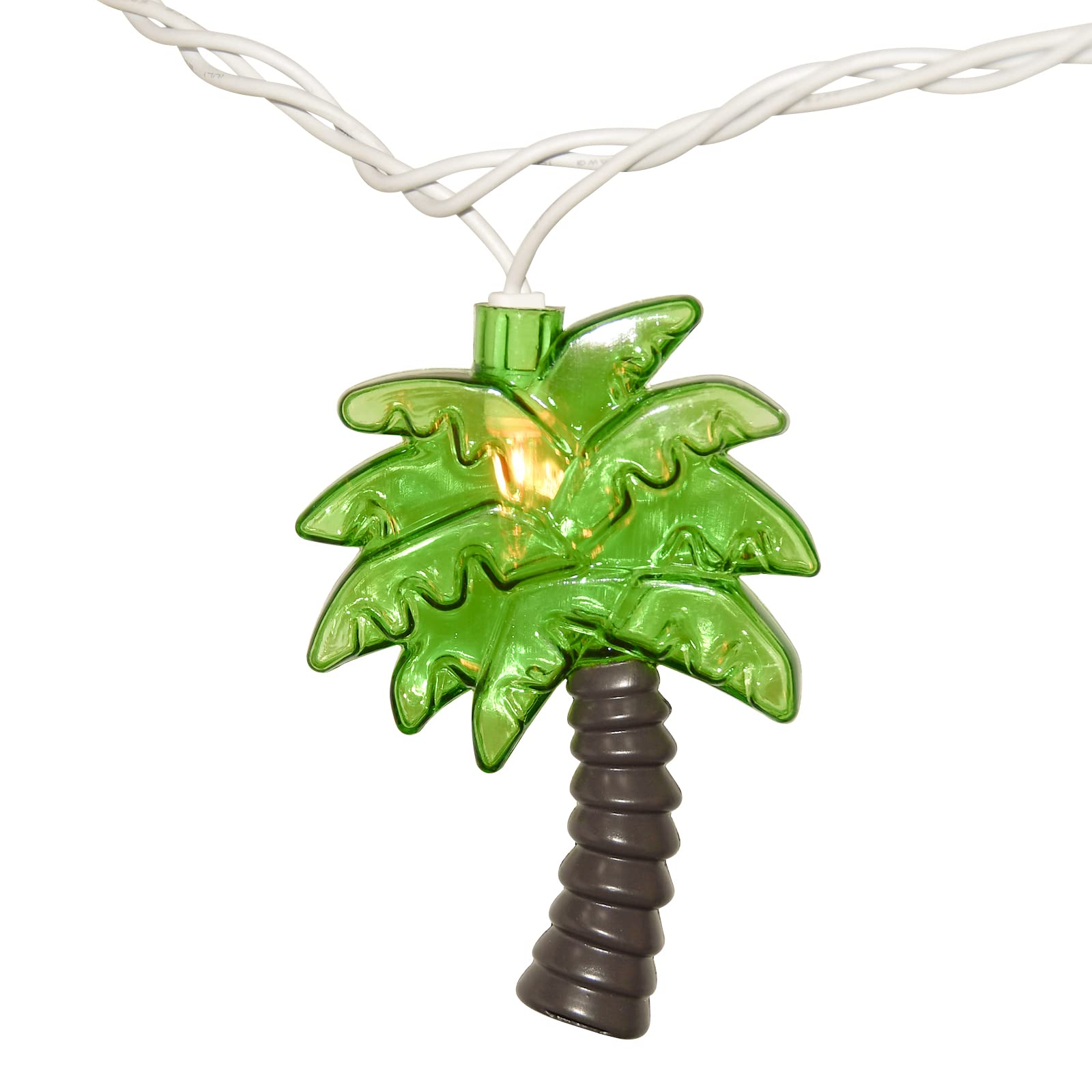 SUNSGNE Palm Tree Patio String Lights - 8.5 Feet, Plastic Glass, Summer Beach Party Decorations