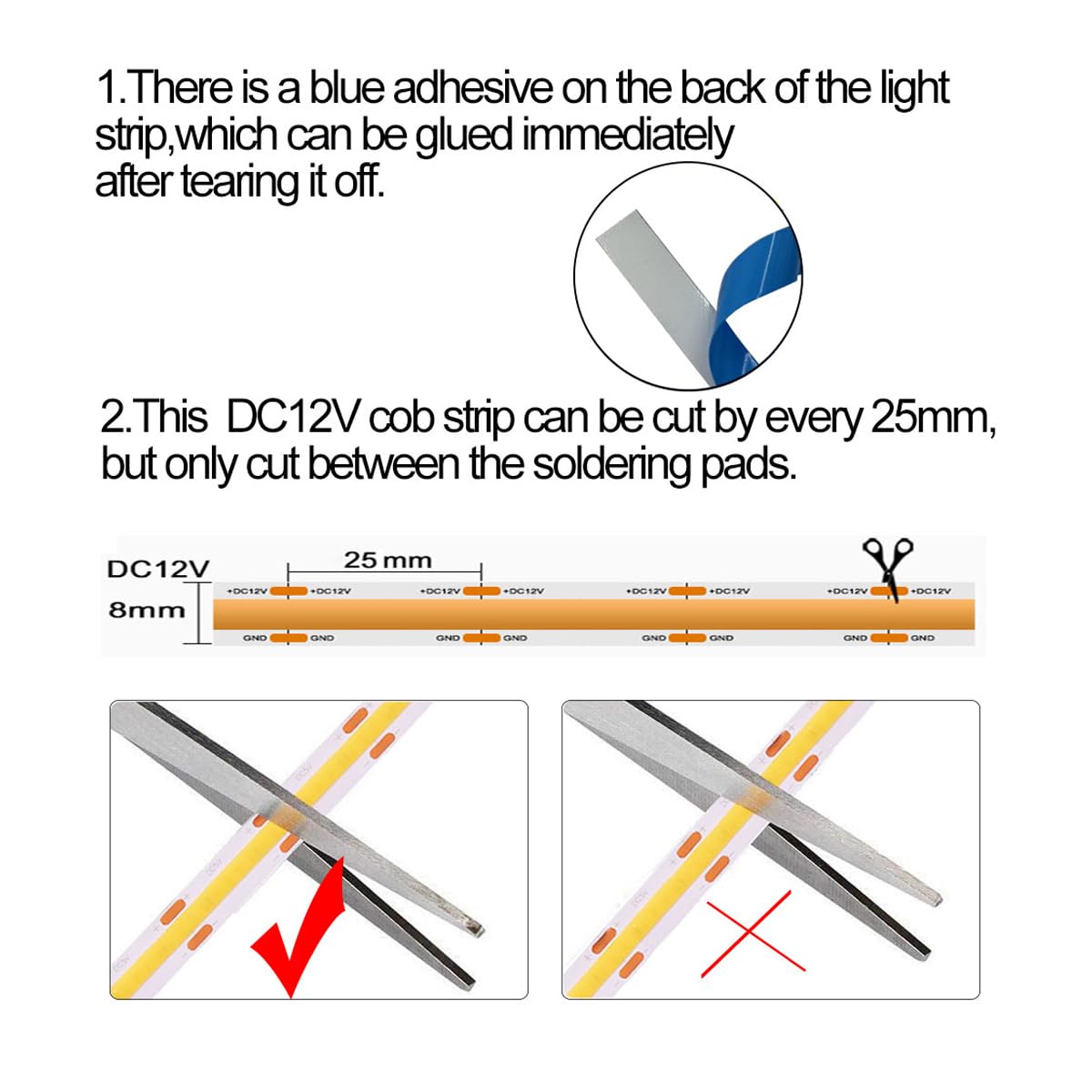 Hamrvl Cob Led Strip Lights Green,Dc12V 16.4Ft/5M 320Leds/M Cri90 Flexible Led Tape Lights 8Mm, For Indoor Home Cabinet,Bedroom,