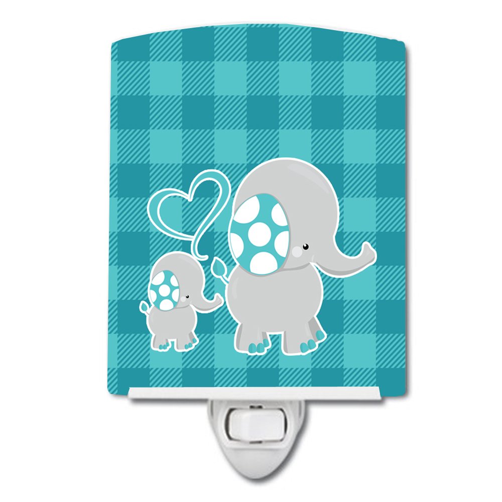 Carolines Treasures BB6834CNL Mommy and Baby Elephant Ceramic Night Light Compact, ULCertified, Ideal for Bedroom, Bathroom, N