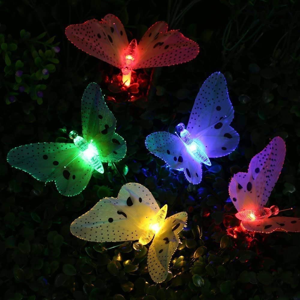 Berocia Butterfly String Lights - 24 LED Battery Powered Waterproof Fairy Lights for Indoor/Outdoor - Color Changing, Perfect for Parties & Weddings