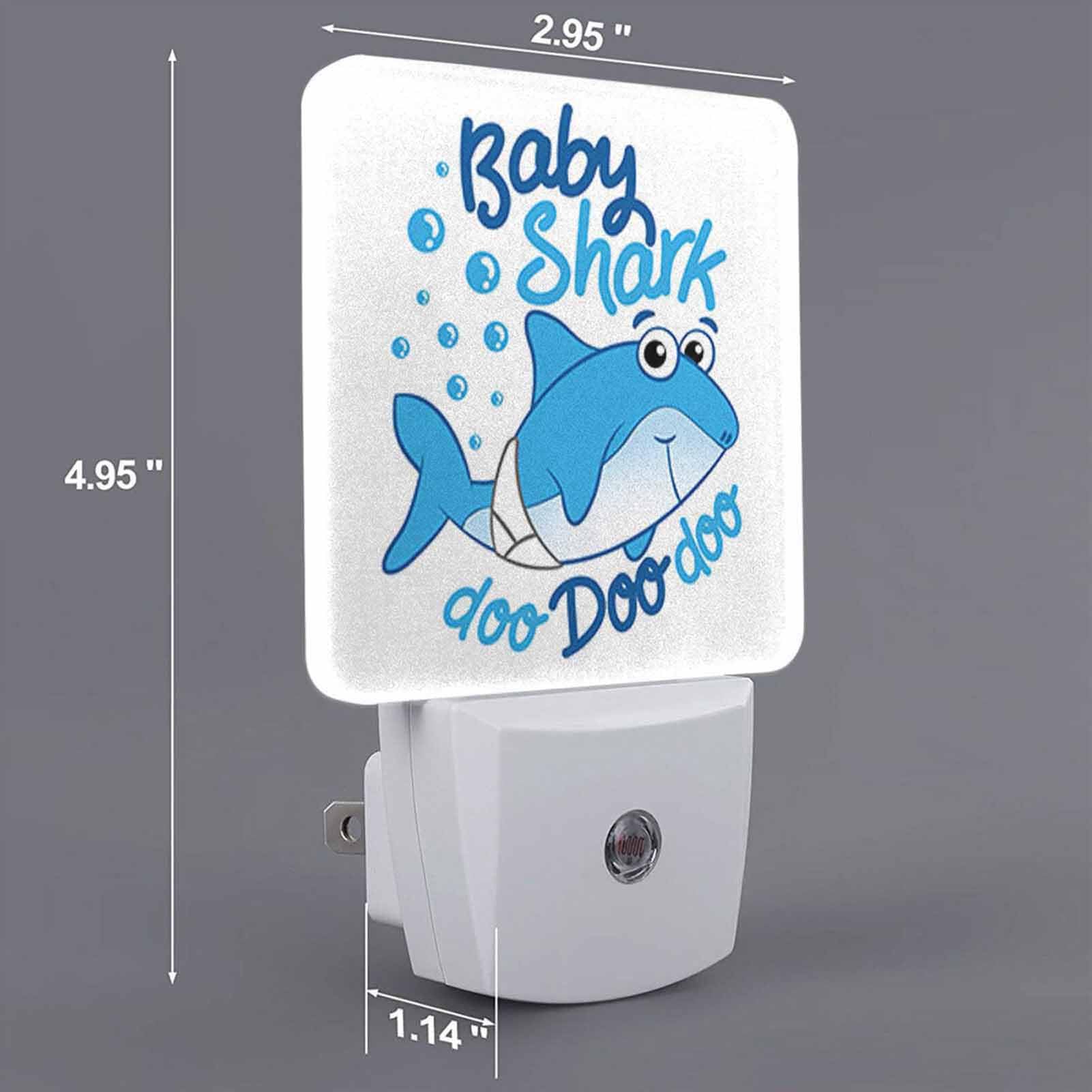 Chrobak LED Night Light, Cute Shark Design with Dusk to Dawn Sensor, Energy Efficient, White, Model WML-Night-Light-231023-102