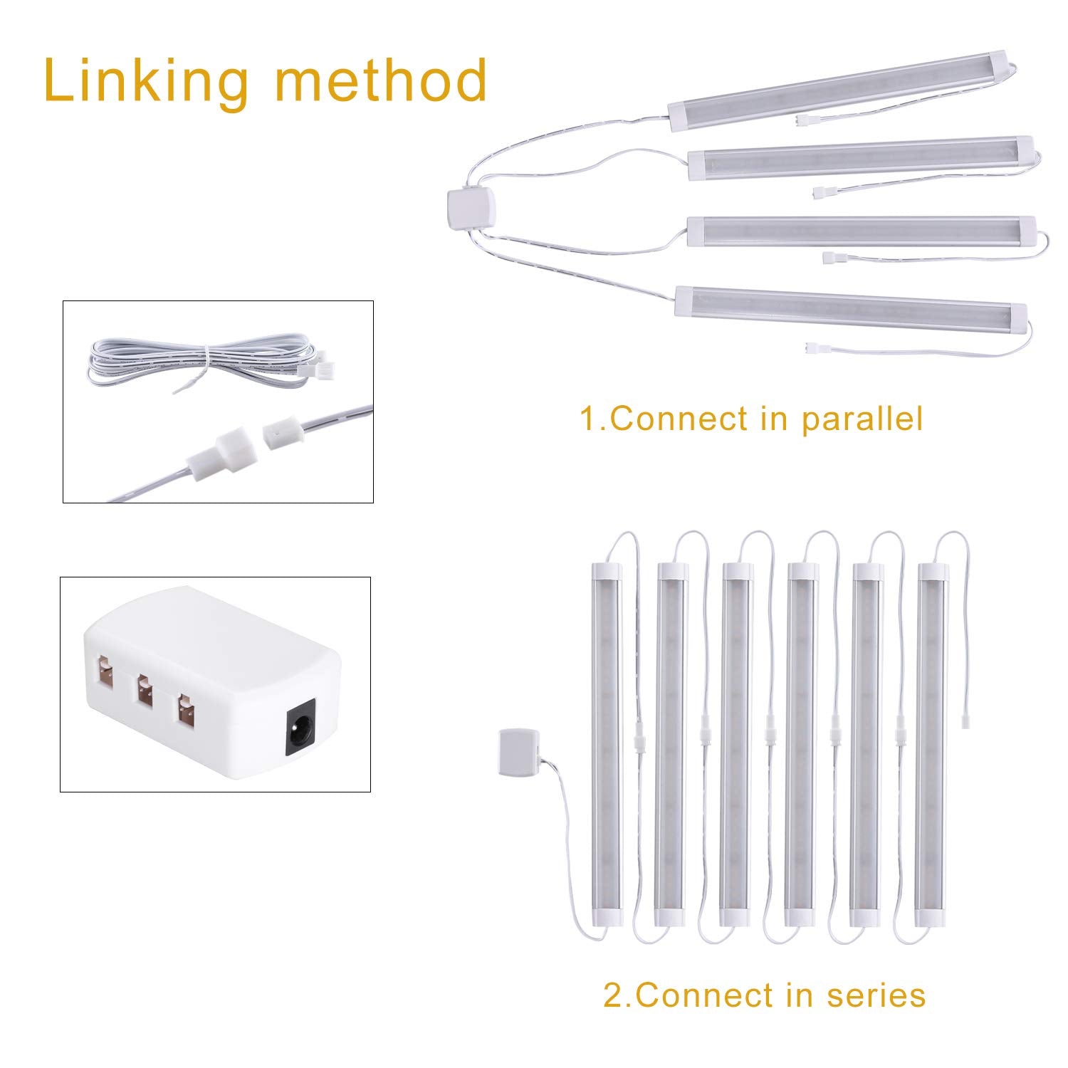 LABOREDUCER LED Under Cabinet Lighting, 11 Inch, Cold White 6000K, Dimmable, 6 Pack, Model 619960891223, Aluminum