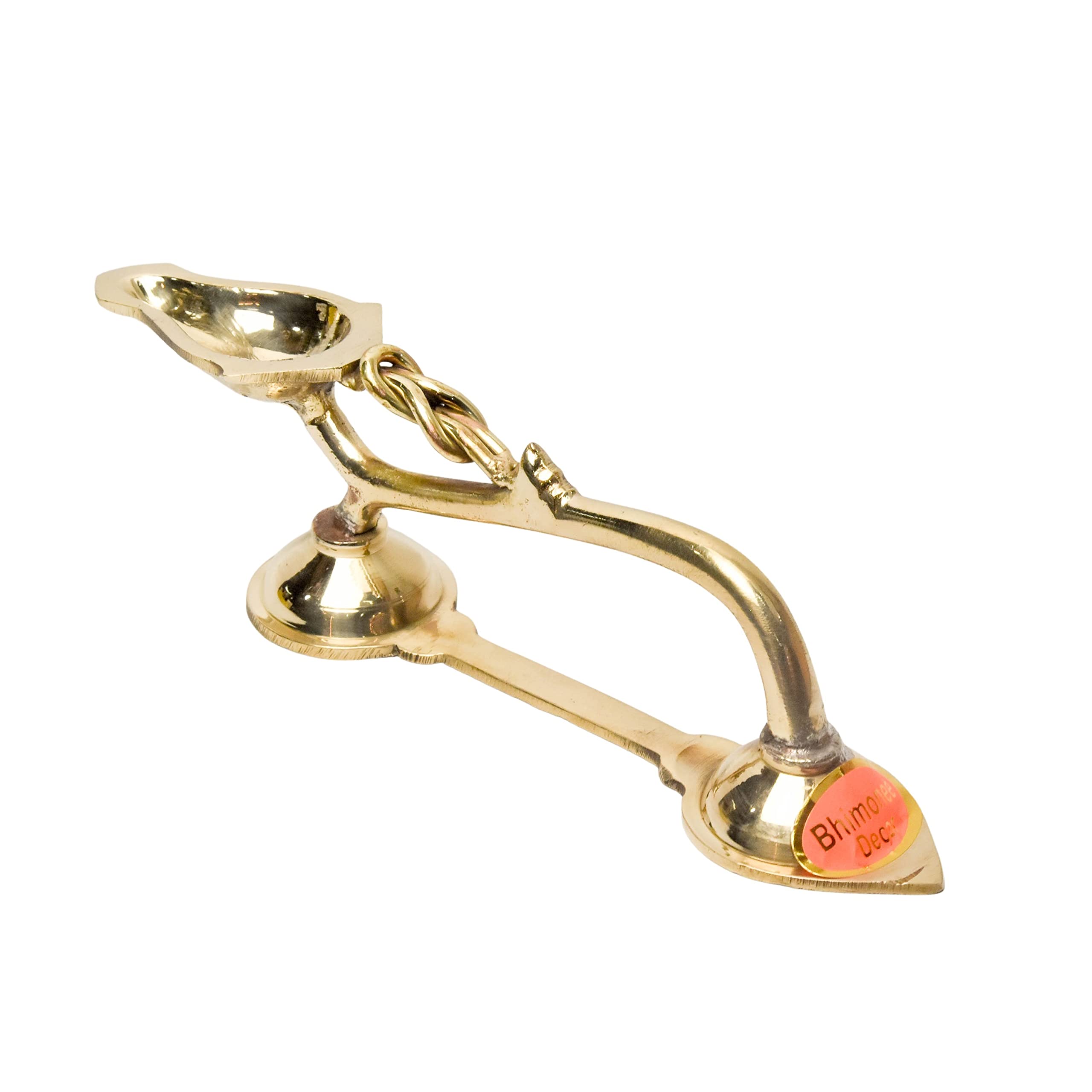 Bhimonee Decor Pure Brass Spoon Aarti, Deep, Deepak, Diya for Pooja Purposes, 2 Inches, 240gm