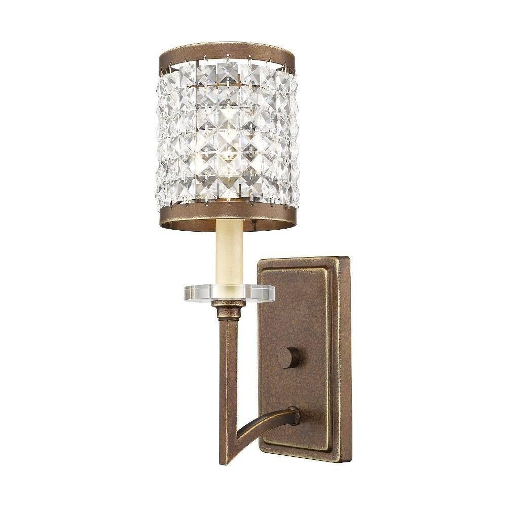 Livex Lighting 50561-64 Wall Sconce, 1-Light, Alloy Steel, 5inW x 15inH, Hand discomfort-reducingted Palacial Bronze