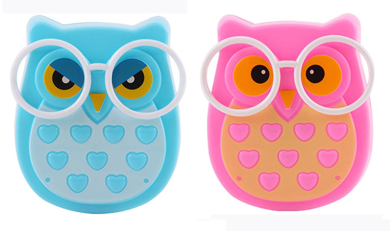 Fuwinet 2 Pcs Owl Led Plug In Night Light For Kids- Wall Lamp Take Good Care Children Sleep Light Sensor Auto Controlled Nightlights For Baby Nursing (Blue+Pink)
