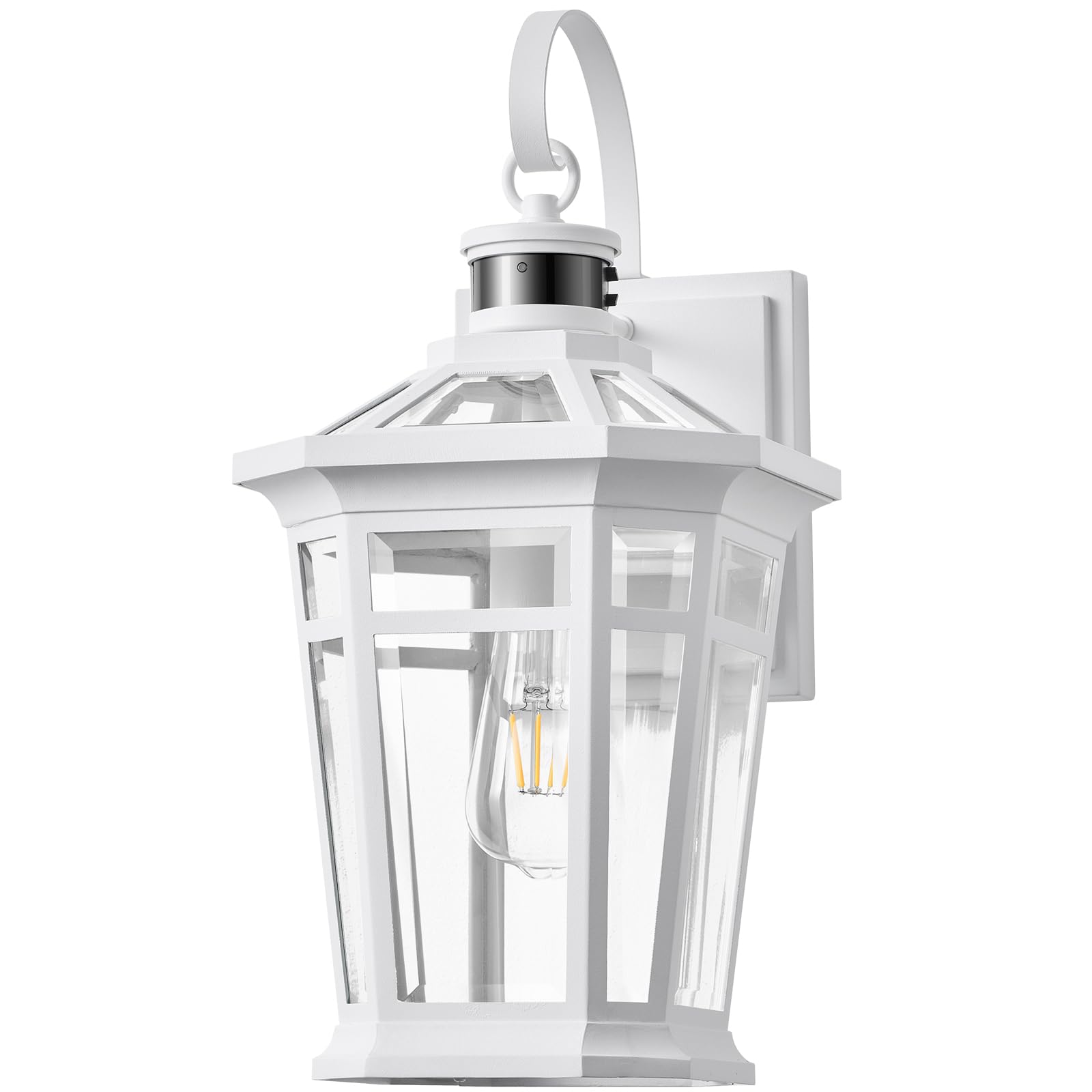 Vianis Motion Sensor Outdoor Light Fixtures Wall Mount  Large Aluminum Dusk To Dawn Outdoor Wall Lantern  White Waterproof Porch Lighting  Modern Exterior Lighting Fixtures For Patio  House