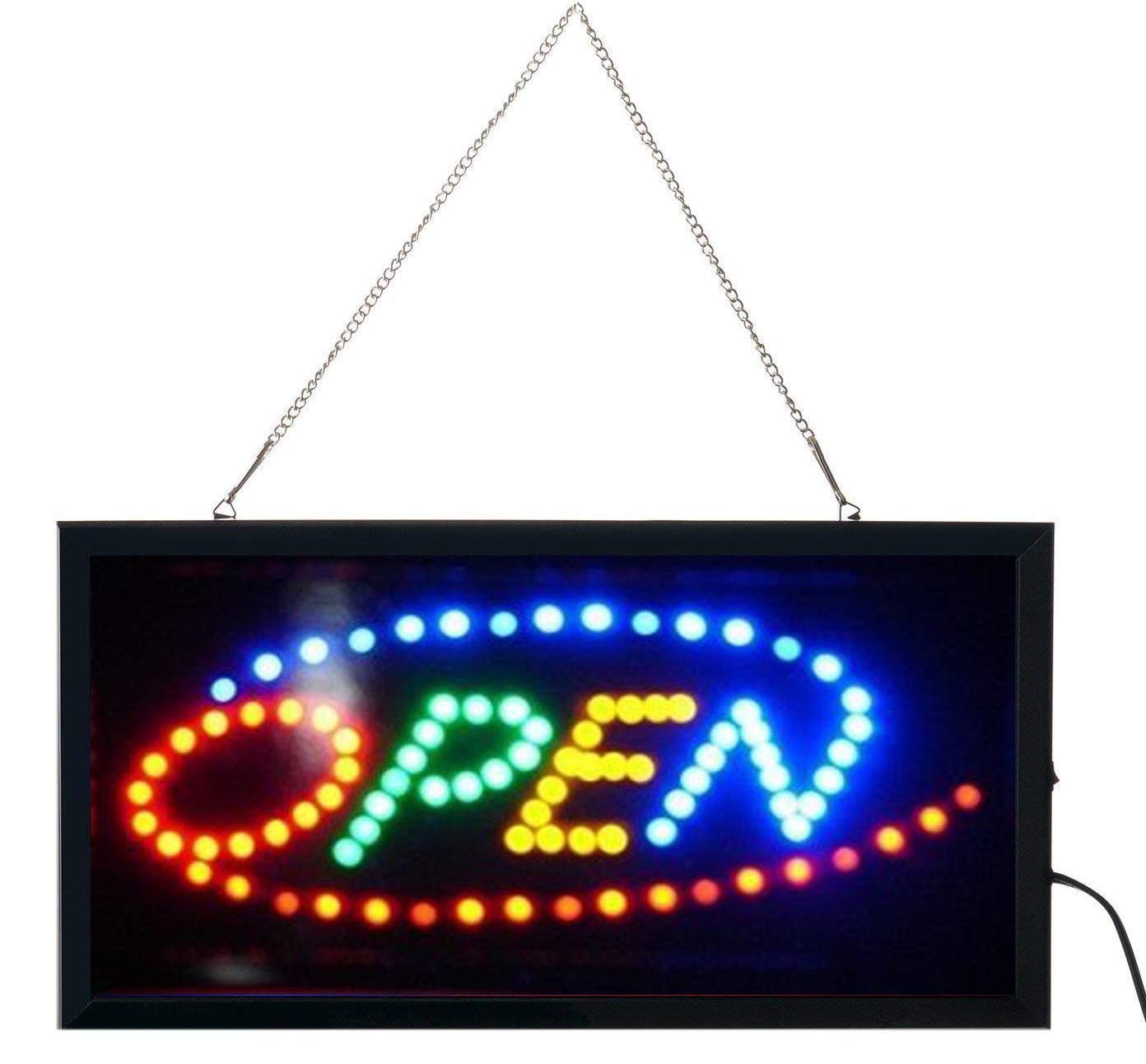 E-ONSALE LED Neon Light Open Sign with Animation, 19x10 inches, OPEN LN101