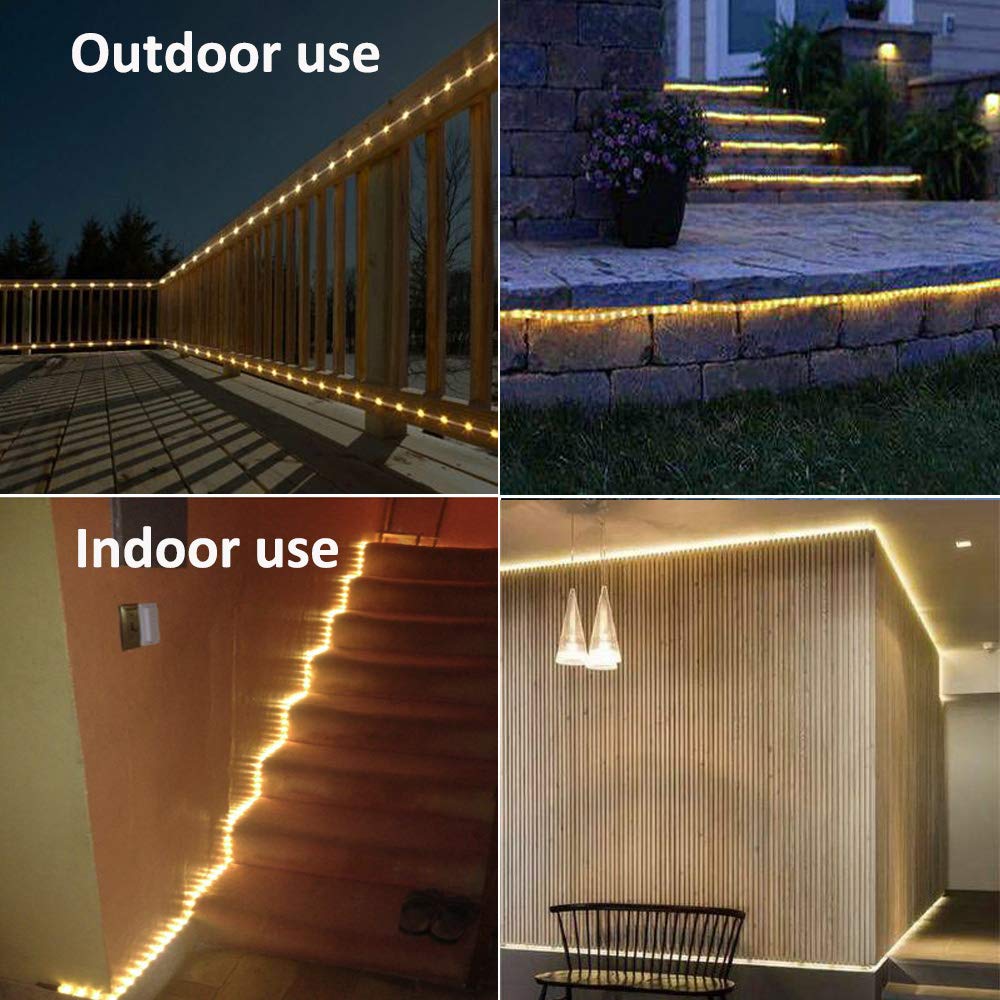 Solhice 75 Ft Led Rope Lights - Warm White, Waterproof, Remote Control, Timer For Outdoor/Indoor Decor