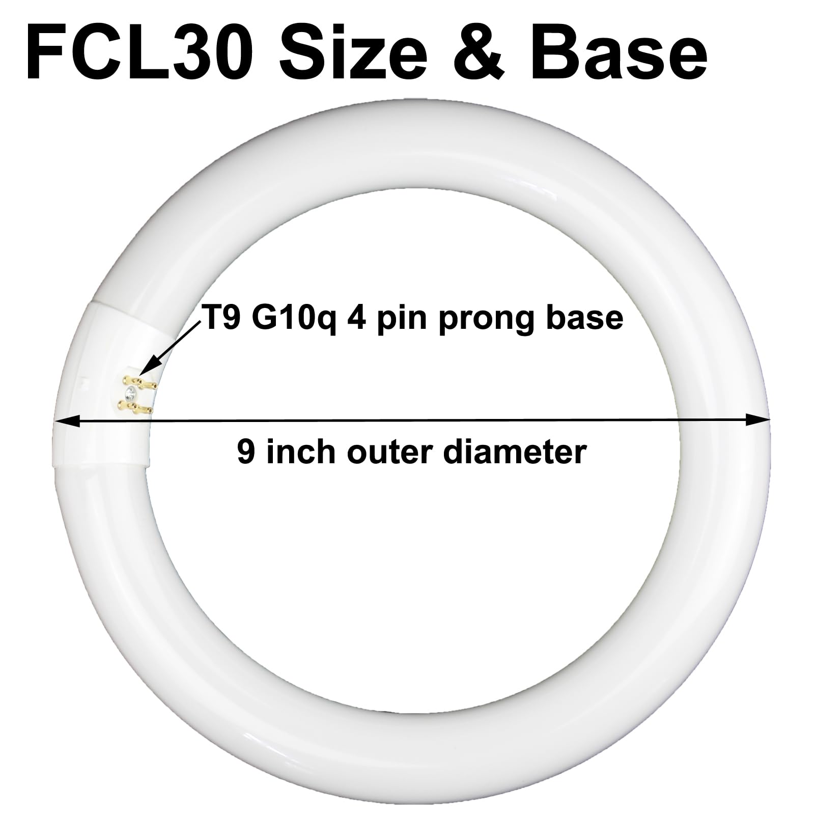 Chkadawa Fcl30/30K Circular Fluorescent Light Bulbs T9 9 Inch 30 Watts, Round Fcl30Ex-L 27K Circline Light Bulb Fc9T9/Kb 30W 830 3000K, 32030 Ww Warm White, G10Q 4 Pin Base, 2 Pack