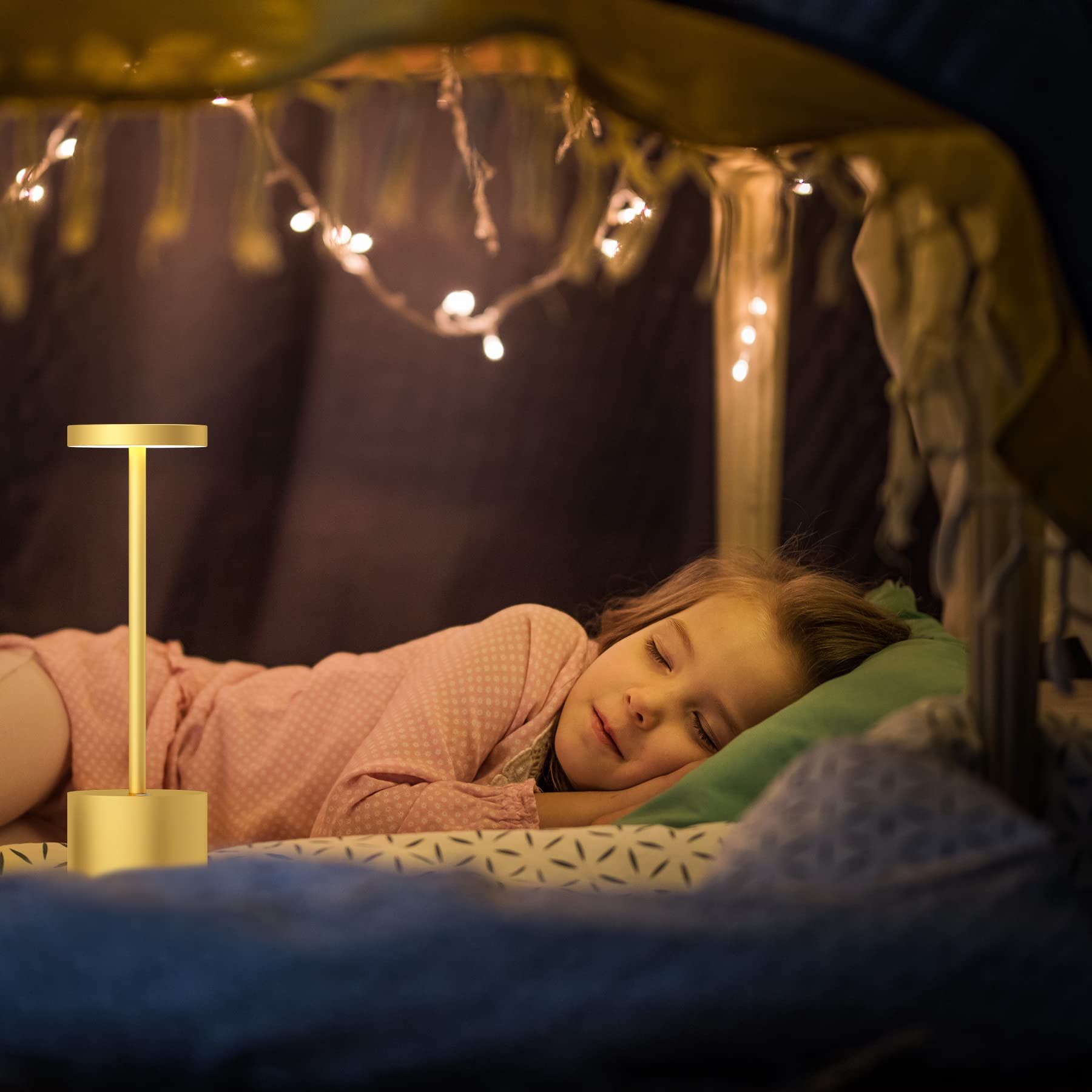 Led Cordless Table Lamps Set Of 2,Portable Rechargeable Table Lamp,Metal Stepless Dimmable Indoor And Outdoor Small Table Lamp,T