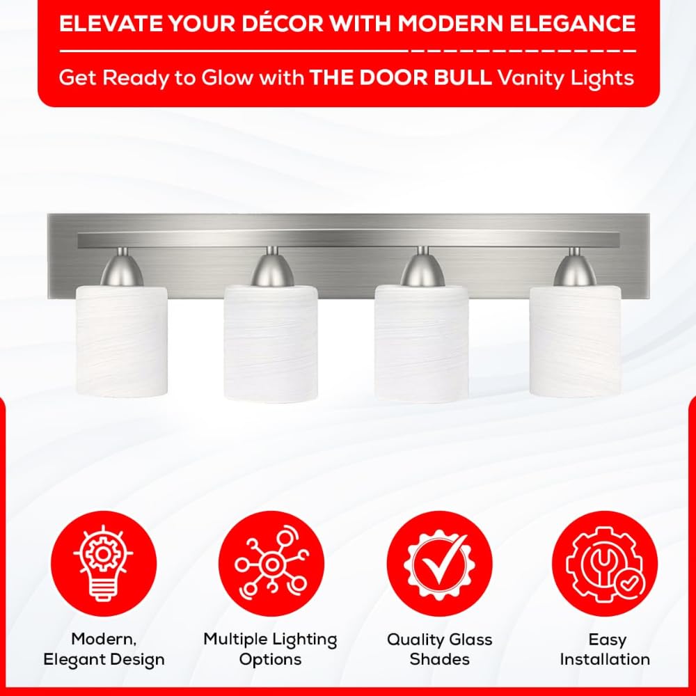 The Door Bull Modern Yet Classic Style Bathroom Vanity Light Fixture - Bathroom Lighting Fixtures Over Mirror - Bath Vanity Ligh