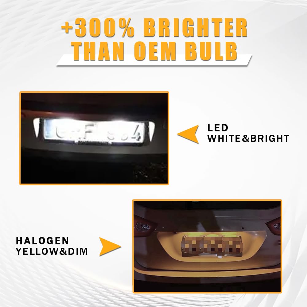 OTnhaee LED License Plate Light for Ford F150 Raptor 2015-2018, Smoked, PC Material, Model PZ033w, Clear Lens, 6000K