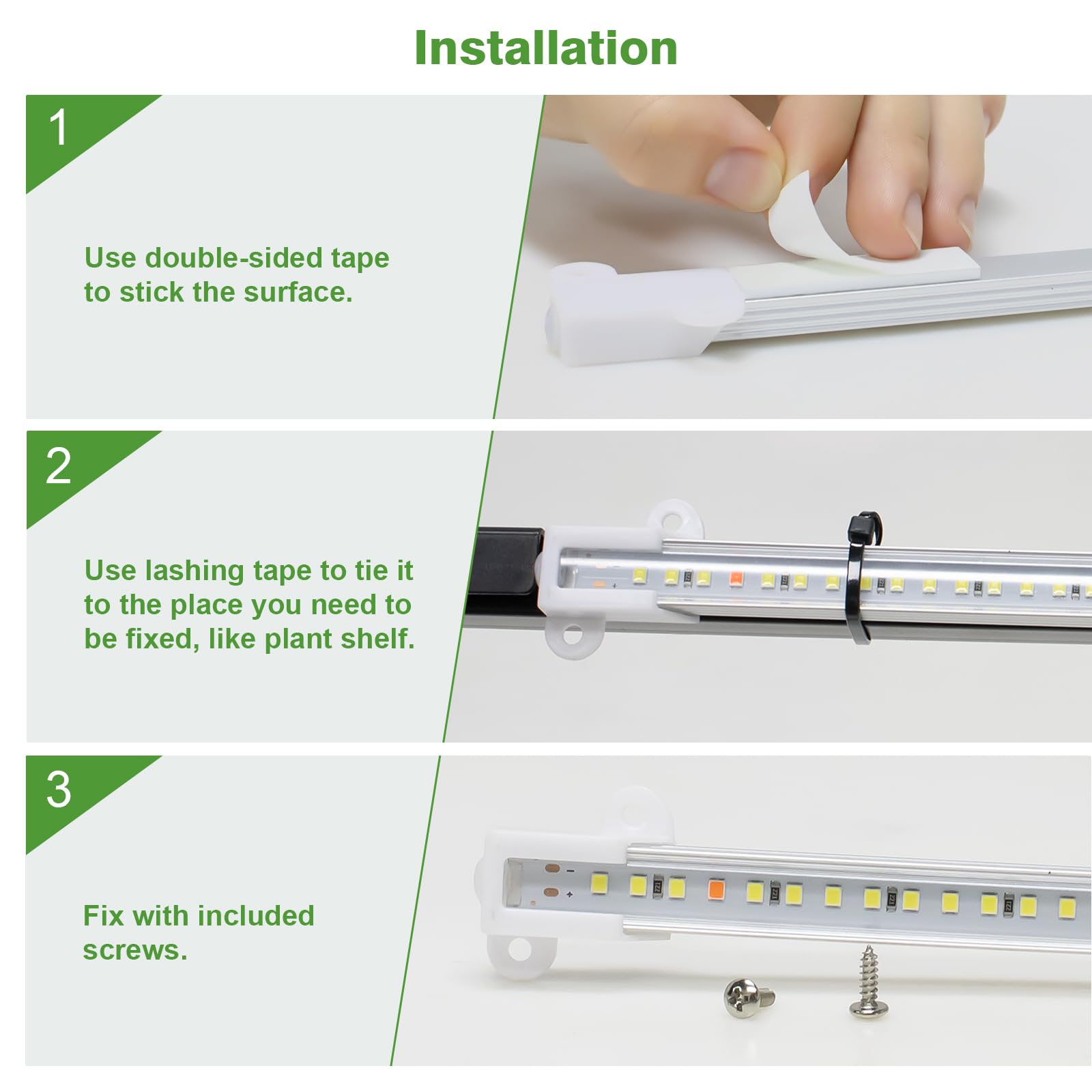 Wiaxulay LED Grow Light Strips, Full Spectrum 6000K, 5 Dimmable Levels, Auto Timer, 4 Bars, Model BL-J20B, 1 Pack