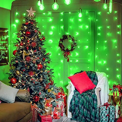 Jmexsuss 2 Pack 100 Led Green Christmas Lights, 33Ft Connectable Green String Lights Outdoor Waterproof, 8 Modes Christmas Tree Lights For Christmas Xmas Halloween Indoor Bedroom House Decorations