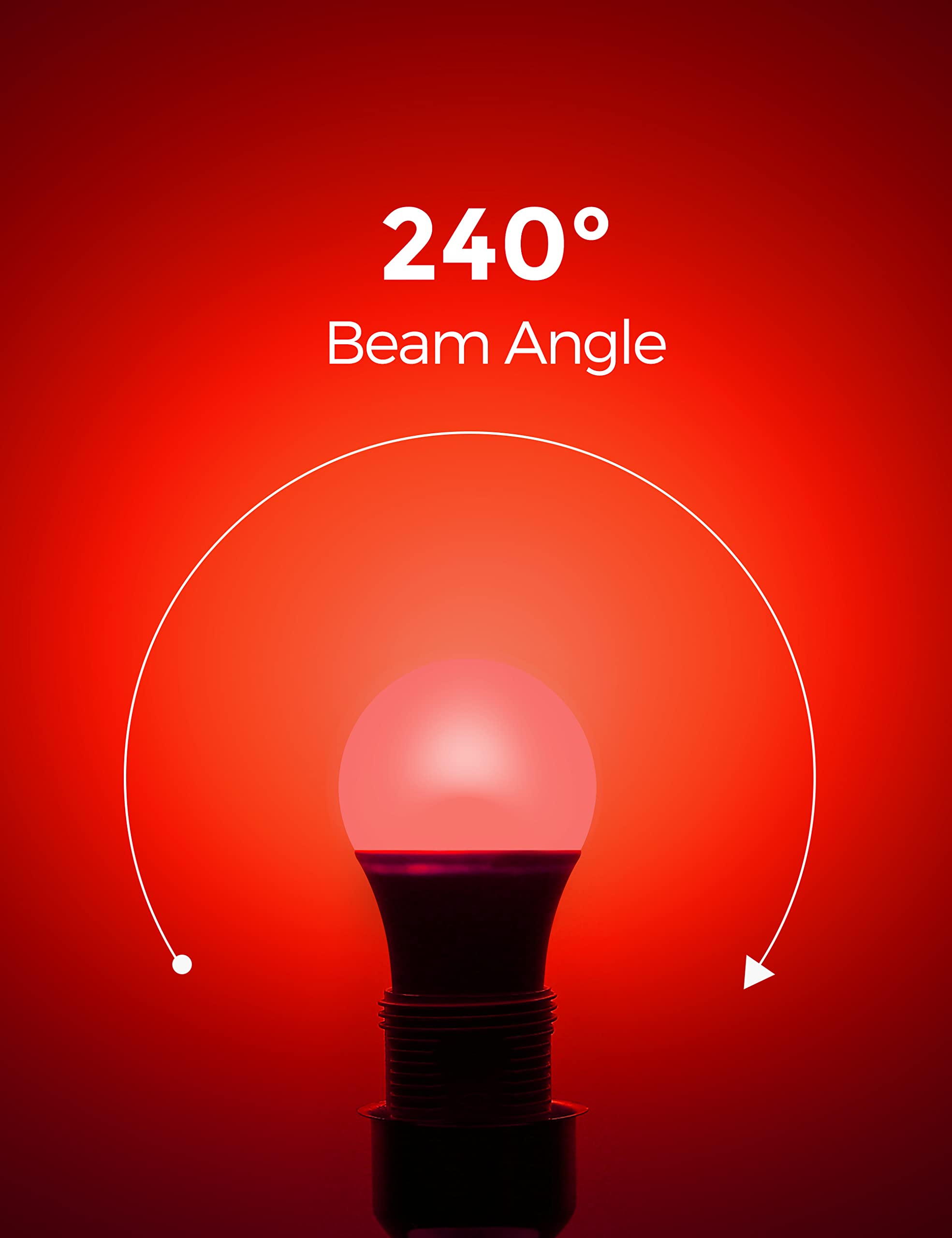 Red Light Bulbs [ 4 Pack] Christmas Light Bulbs 9W (60W Equivalent) A19 Led Red Light Bulbs Indoor/Outdoor, E26 Base Non-Dimmable,720Lm Porch Light, Led Light Bulb For Christmas Day Decorations