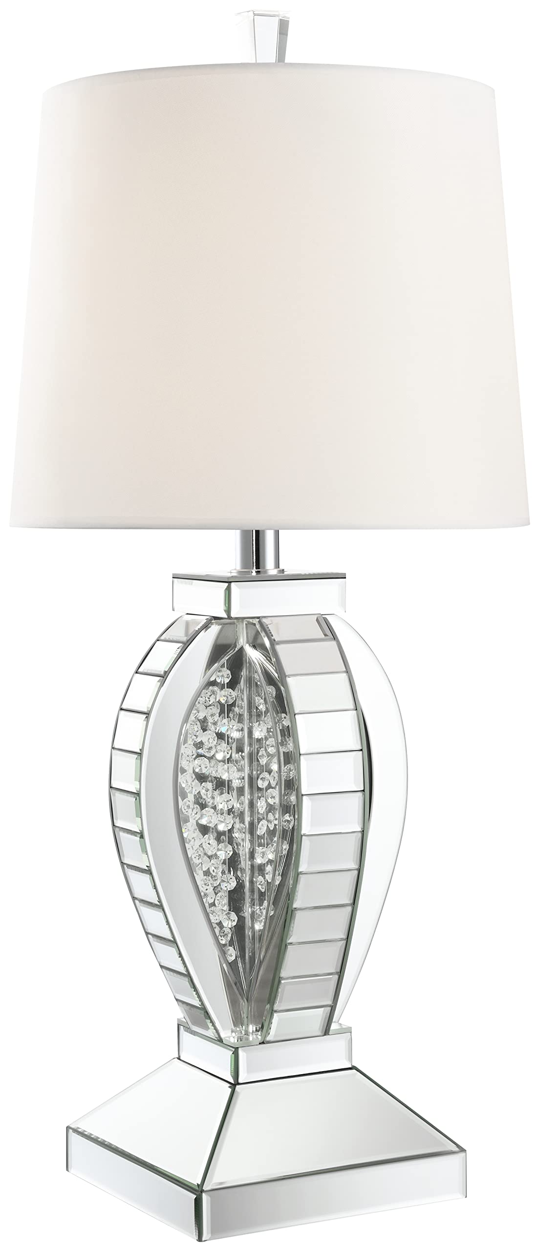 Coaster Home Furnishings Klein Table Lamp With Drum Shade White And Mirror