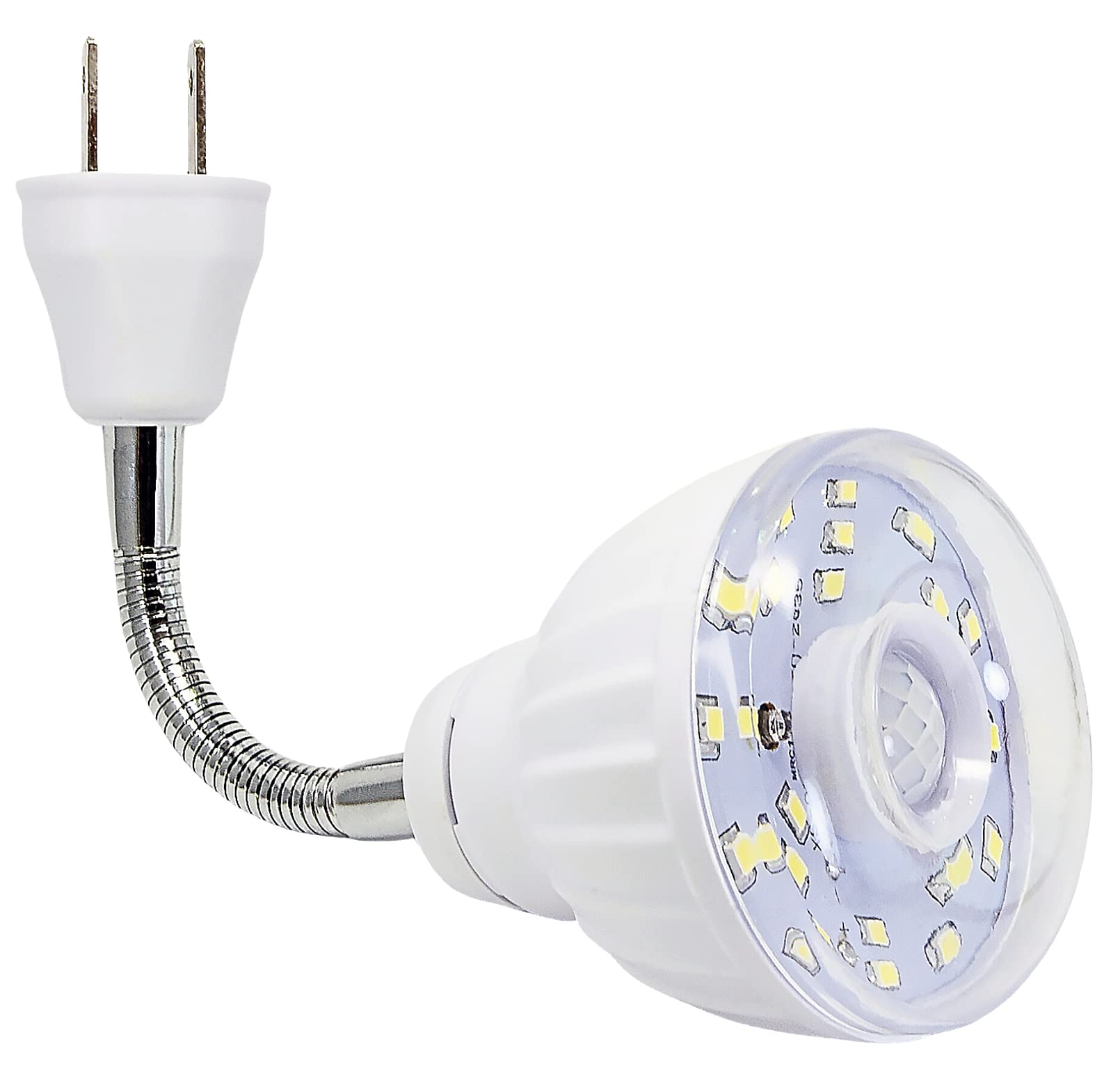 MaxFagell LED Motion-Activated Night Light, 3W Cool White, Dusk to Dawn, 360° Rotatable, Indoor Use, Model XS-007C, White