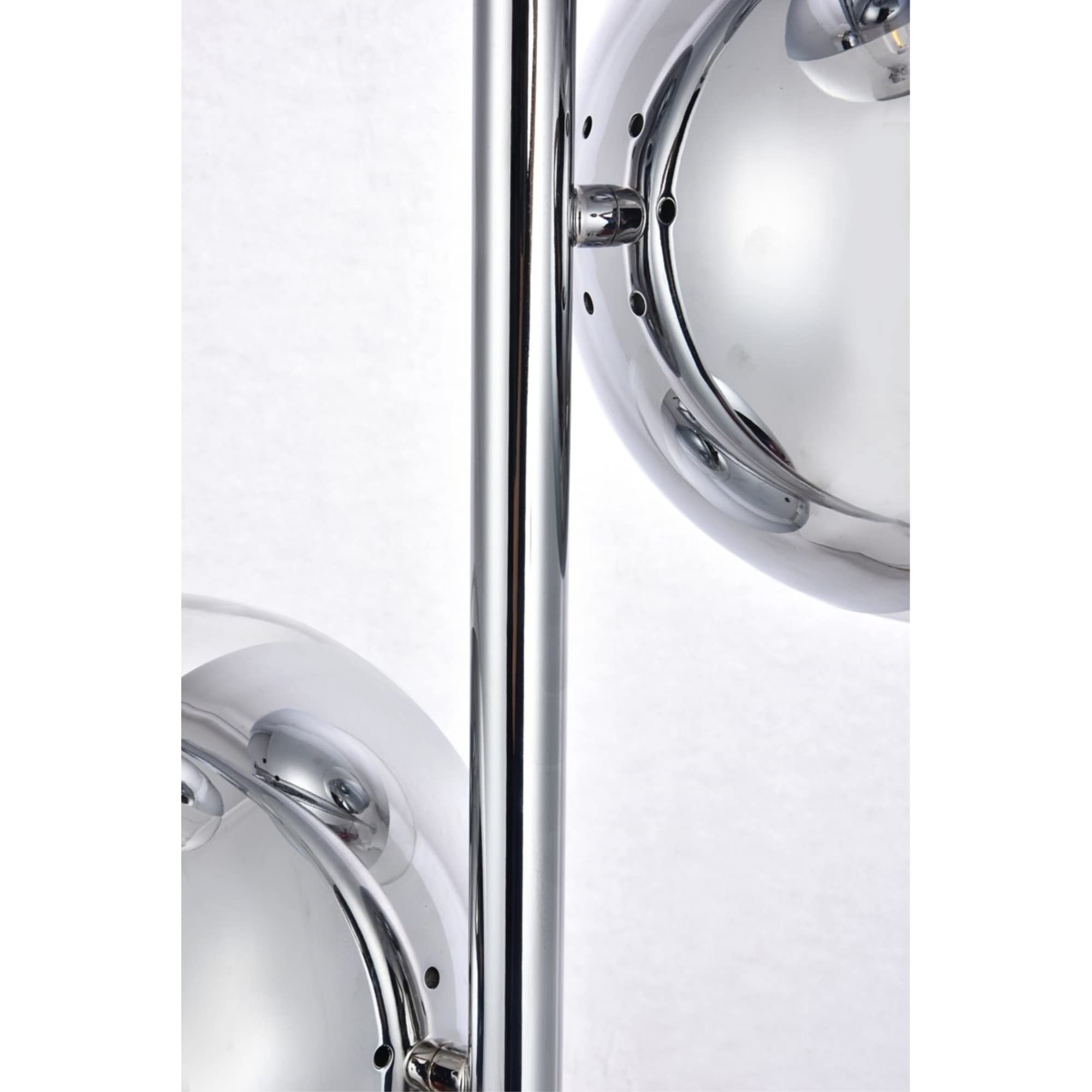 Living District Eclipse 3 Lights Chrome Floor Lamp with Clear Glass