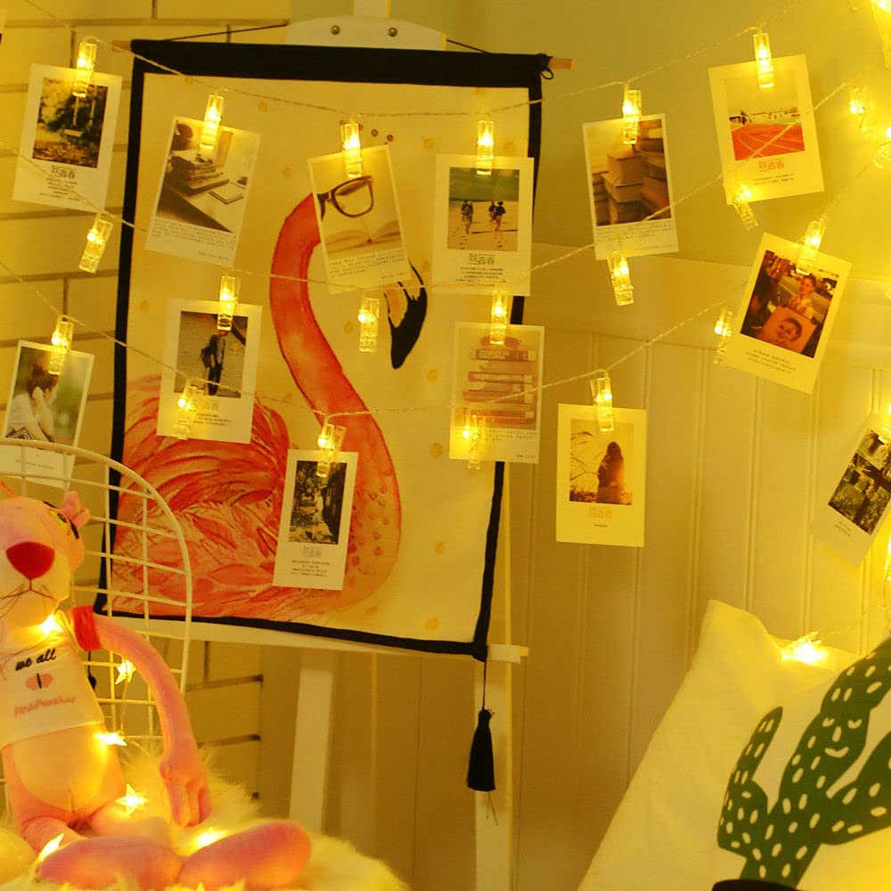 Magnoloran 40 LED Photo Clip String Lights, Remote Operated, 14ft, Warm White, Model PC012-CO-FBA-2