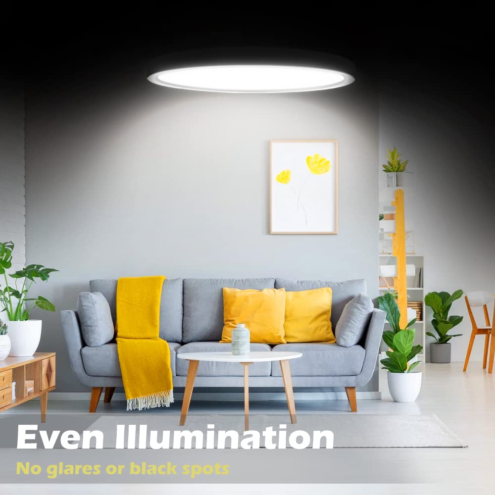 Lightingwill Led Flush Mount Ceiling Light, 18W, 8.9 Inch, Daylight White, Modern Round Design, 1800Lm For Kitchens & Bedrooms