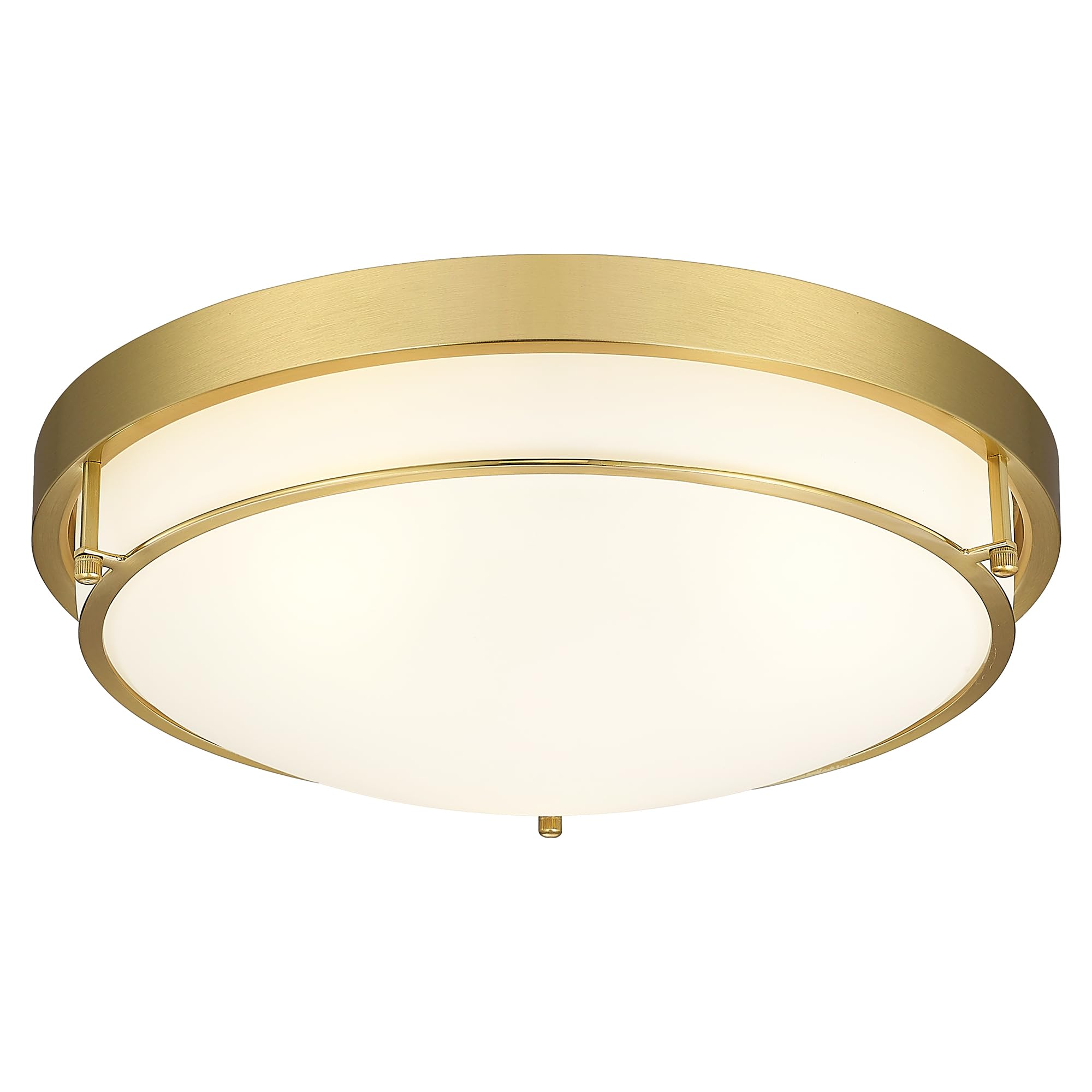 Cargifak 16 Inch Flush Mount Light Fixture, 3-Light Modern Ceiling Light With Polished Gold Finish For Hallway Kitchen Laundry Bedroom, Cl4822-3W-Pg