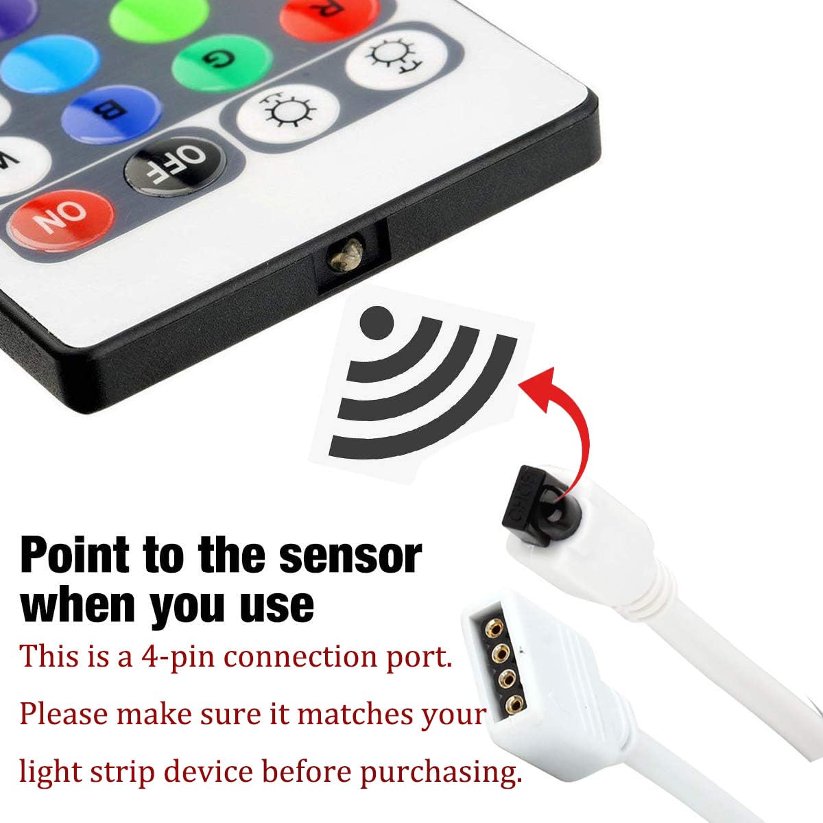 Supernight Rgb Led Light Strip Remote Controller, 44 Key Ir Remote, Model Sc-036, For Smd 5050 3528 Rope Lights, Brass Material