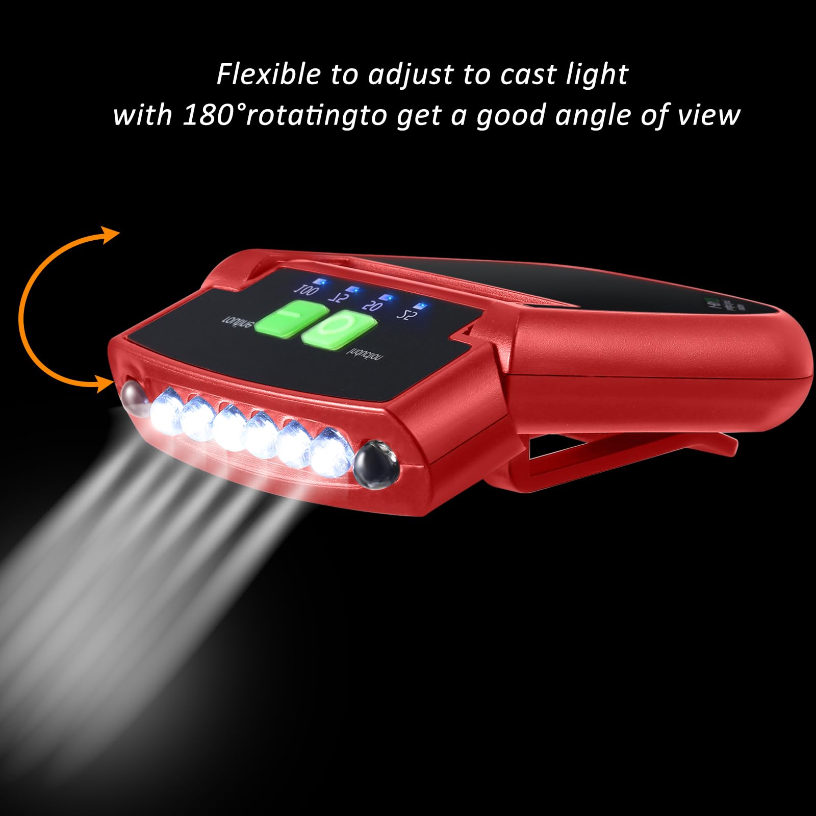 Mudder 4 Pieces Led Clip On Cap Lights Usb Rechargeable Cap Flashlight Clip Waterproof Ultra Bright Hat Flashlight Headlamp For