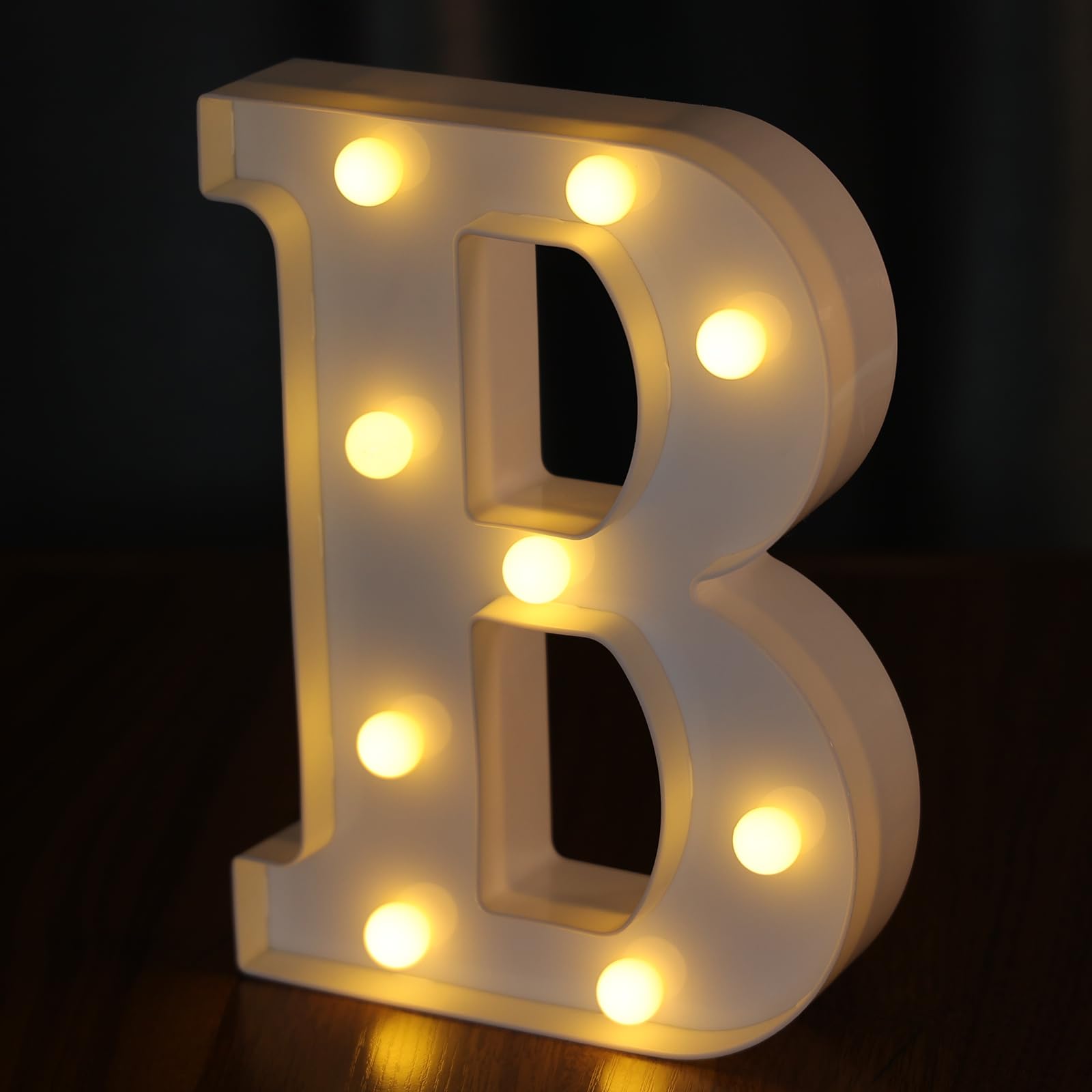 IFDGCTK Light Up Letters - LED Alphabet Letter B, Decorative Acrylic Marquee Light, Battery Powered, Warm Light for Home Decor and Parties