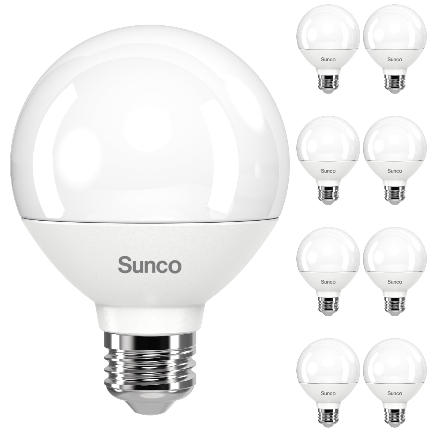 Sunco 8 Pack G25 LED Light Bulbs, Globe Vanity Lights for Bathroom High Output, 1000 LM, 11W (100W Equivalent), 3000K Warm White