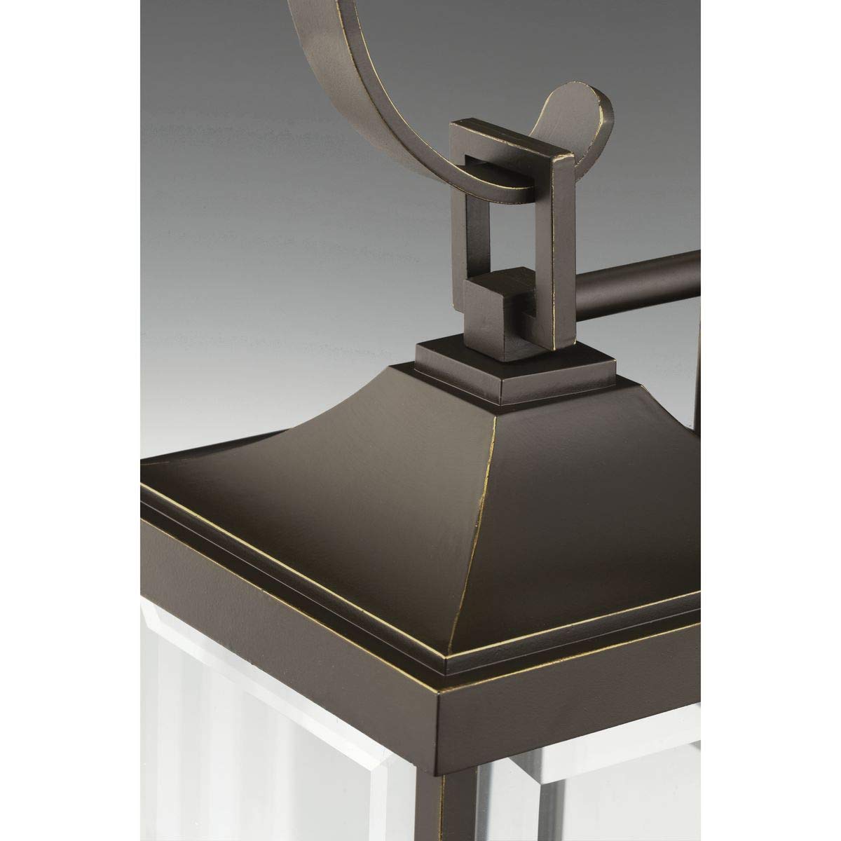 Progress Lighting 2-Light Outdoor Wall Lantern, Clear Beveled Glass, Antique Bronze, Aluminum, Model P560022-020