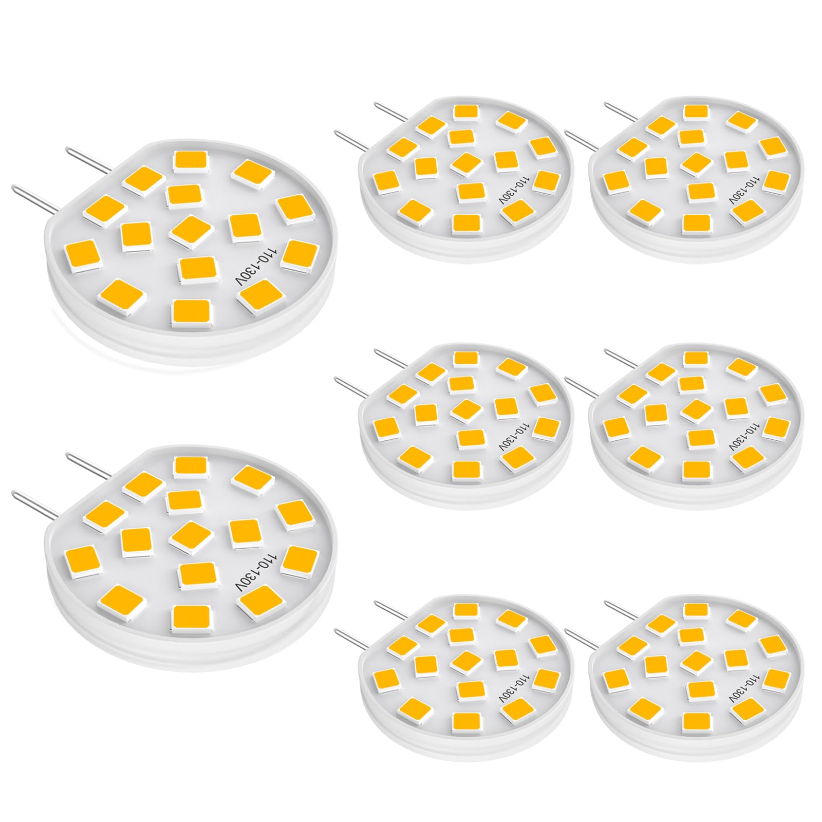 G8 LED Bulb Dimmable 3W Mini Thin Puck Light Bulbs Equivalent to 20W-25W T4 G8 Bi-Pin Base Halogen Bulb, 120V Warm White 3000K G