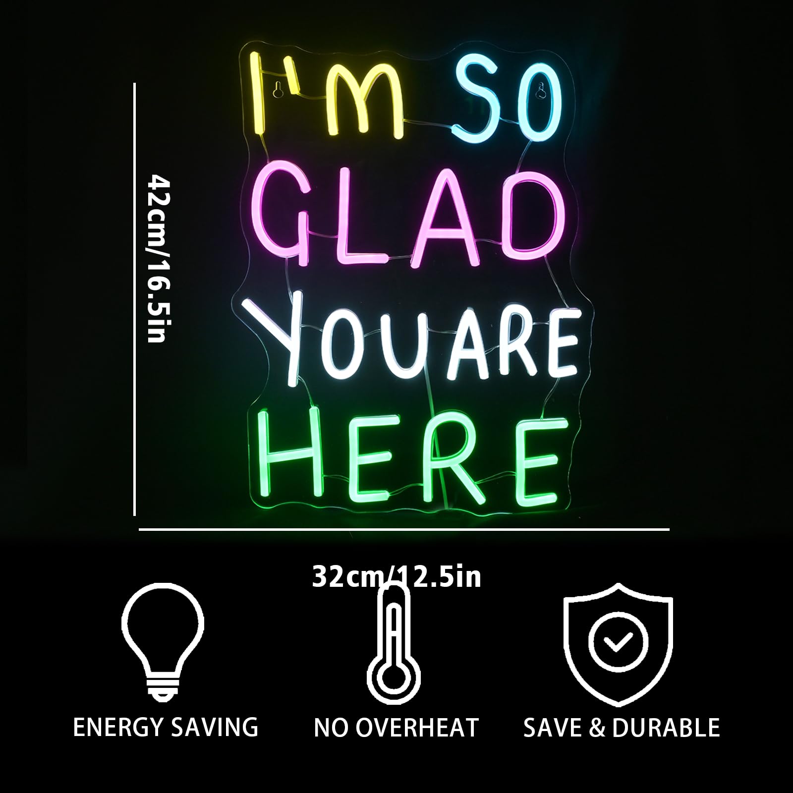 FAXFSIGN Neon Sign Light Up Wall Decor for Kids Room, Colorful, Model HZ-WX-NL-6140