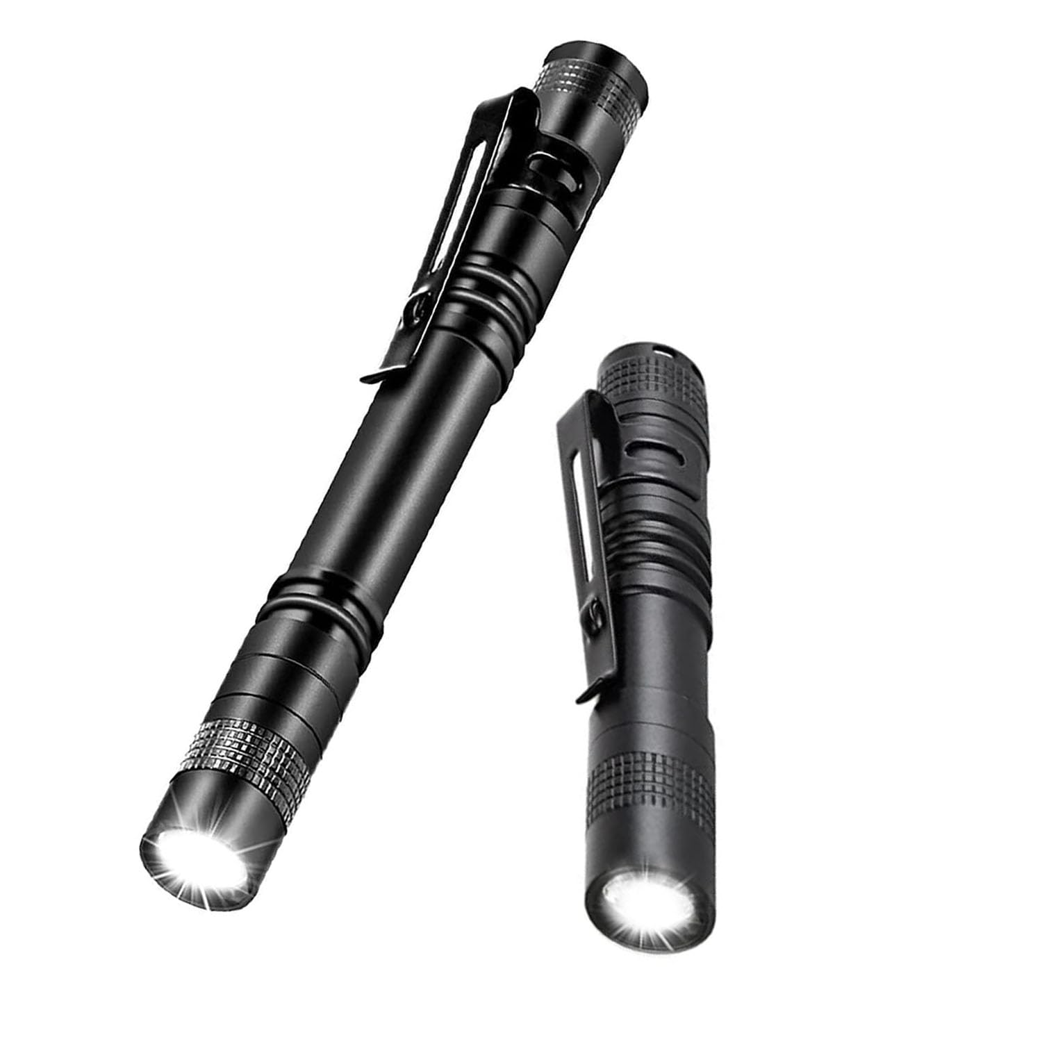 MODOAO Ultra Slim Portable 900LM Mini LED Flashlight Belt Clip Pen Light Tactical Torch 9 cm (2C)