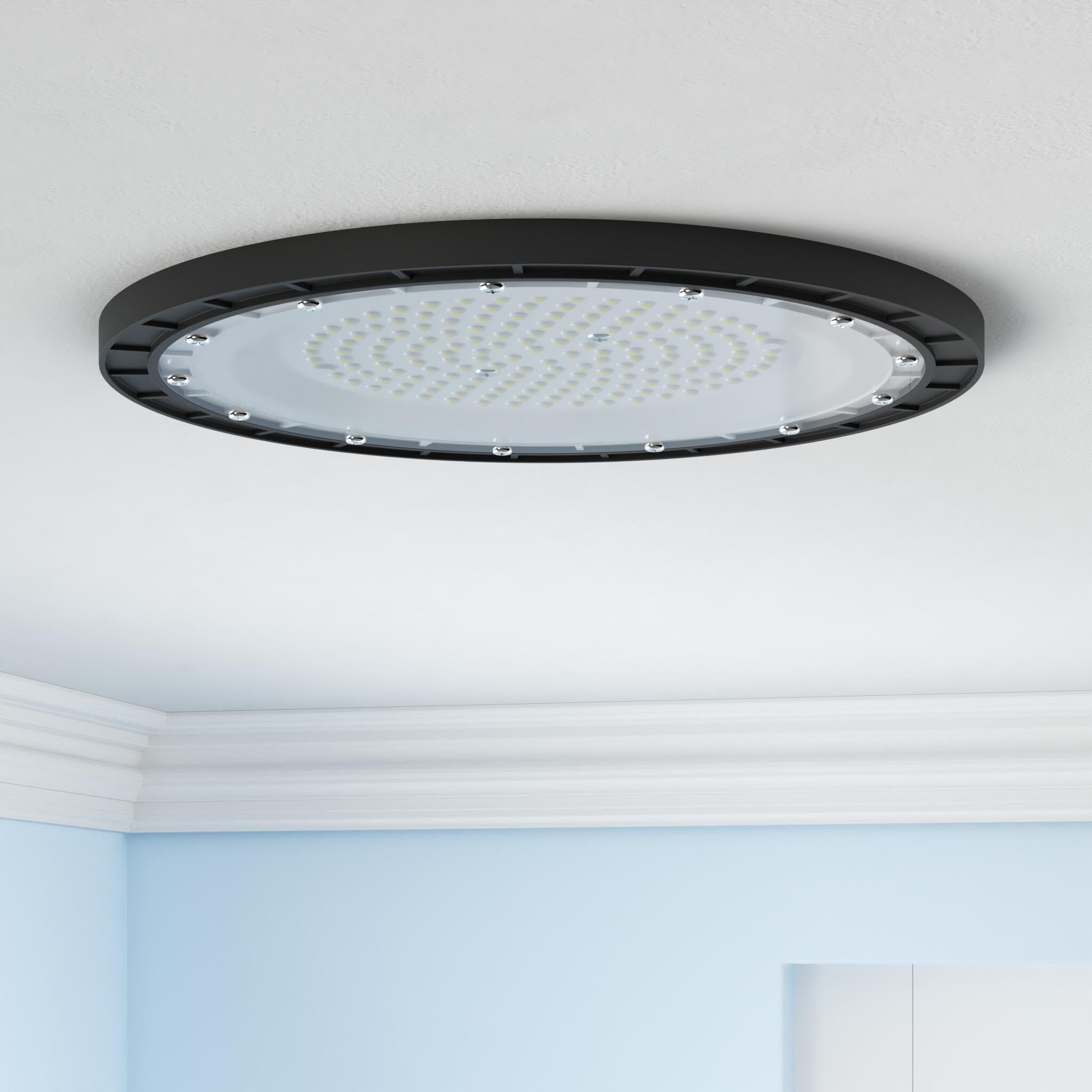 Amico LED High Bay Light 150W 21000lm 5000K Aluminum Black 6 Pack Model MF060018
