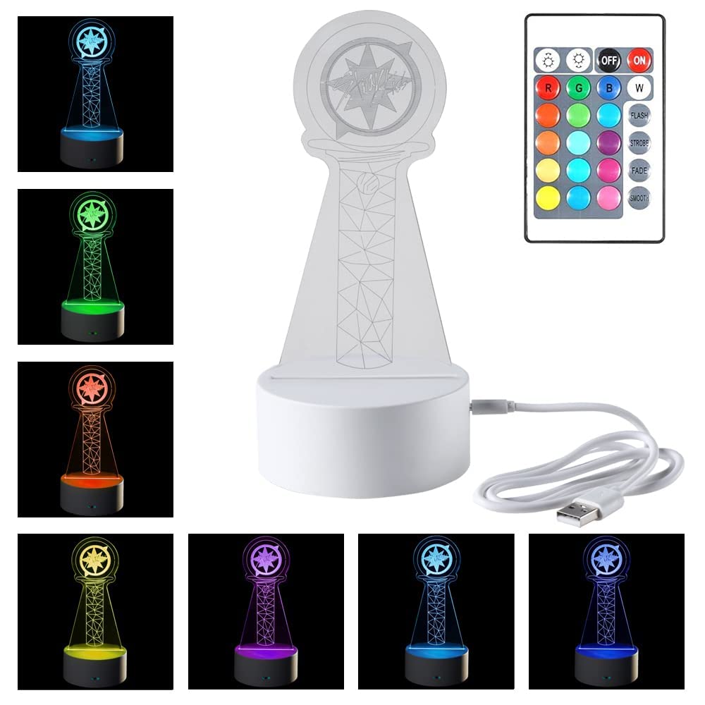 WGEEEY Kpop Stray Kids LED Night Light - 16 Colors, USB, Remote Control, White, Home Room Decoration